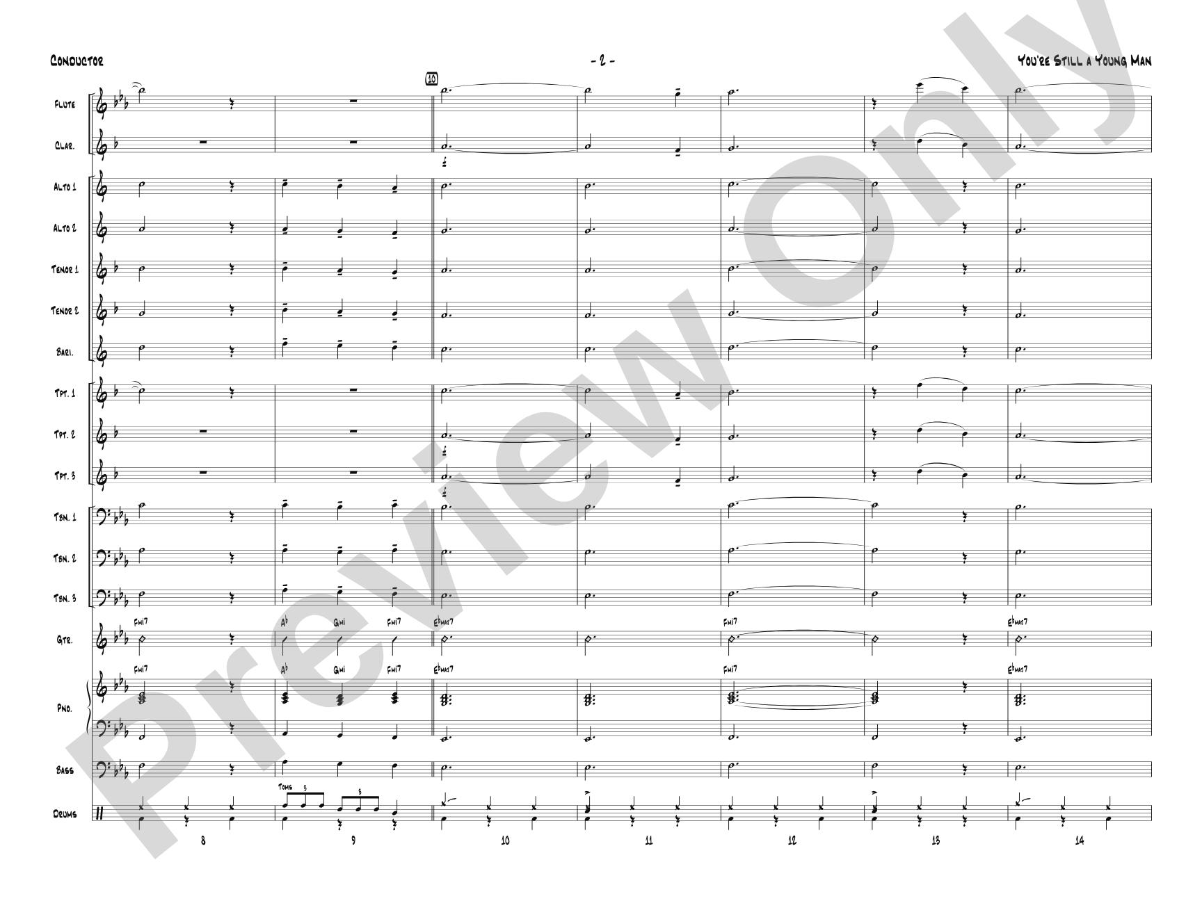 You're Still a Young Man: Jazz Ensemble Conductor Score & Parts