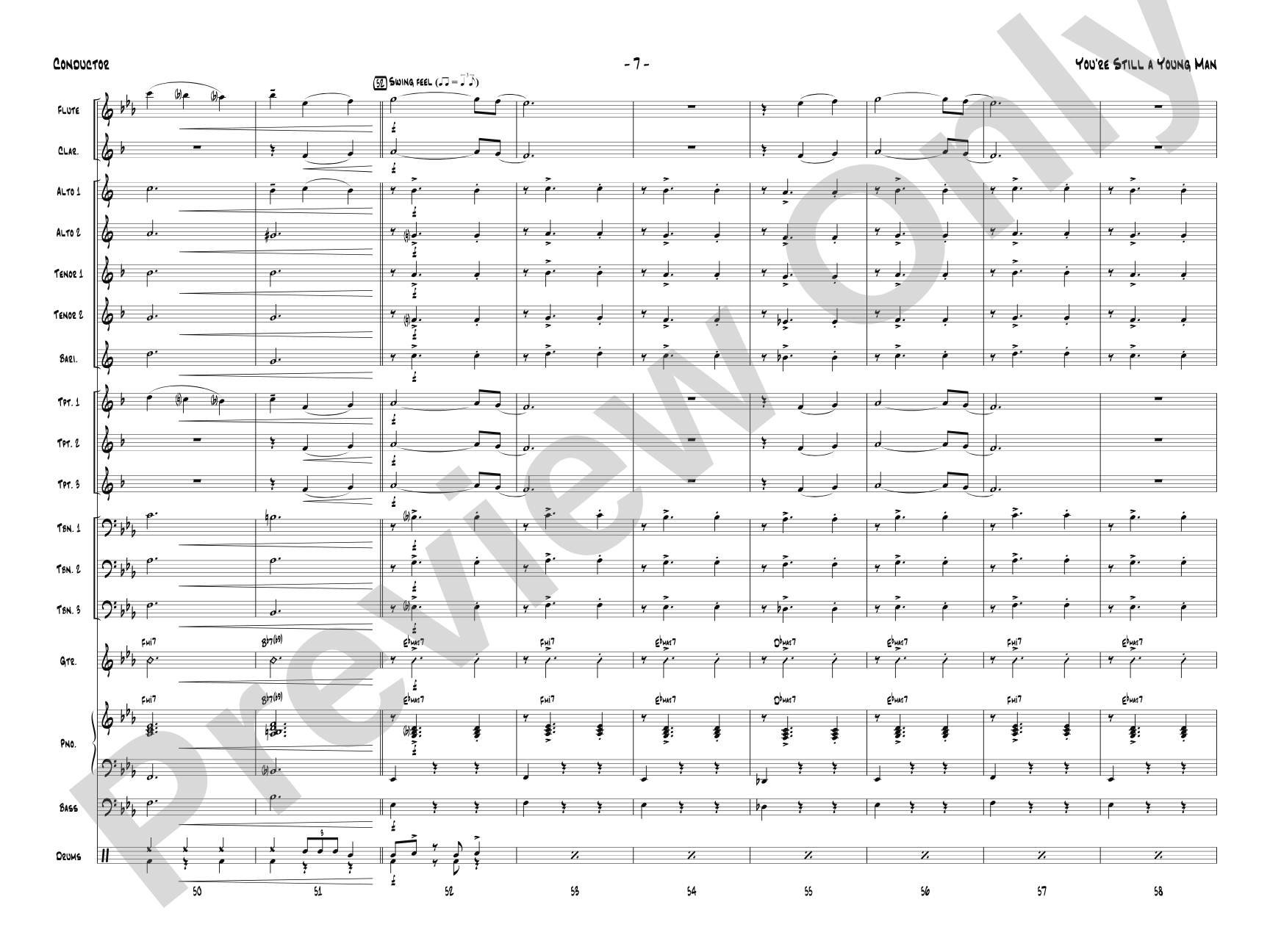 You're Still a Young Man: Jazz Ensemble Conductor Score & Parts