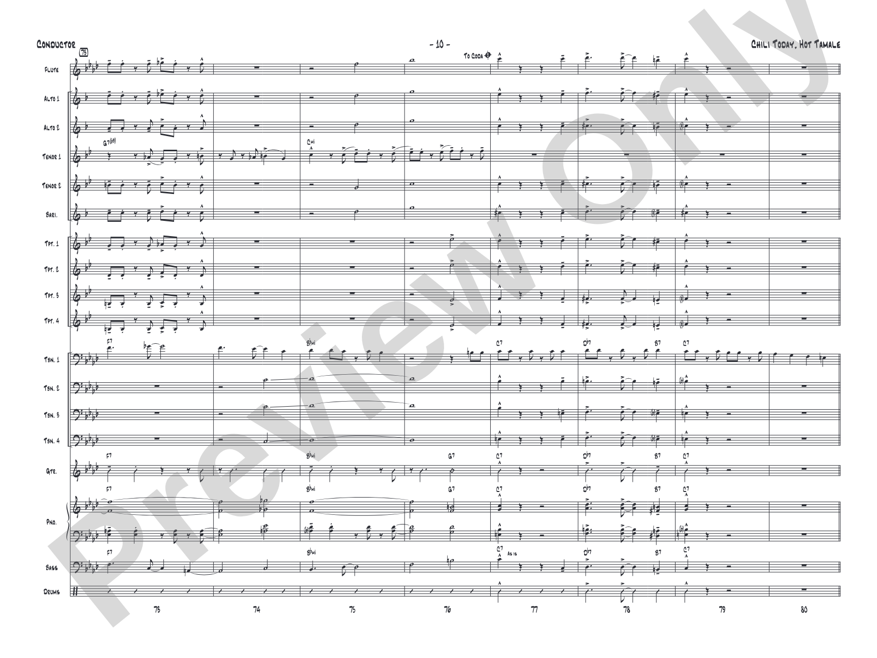 Chili Today, Hot Tamale: Jazz Ensemble Conductor Score & Parts