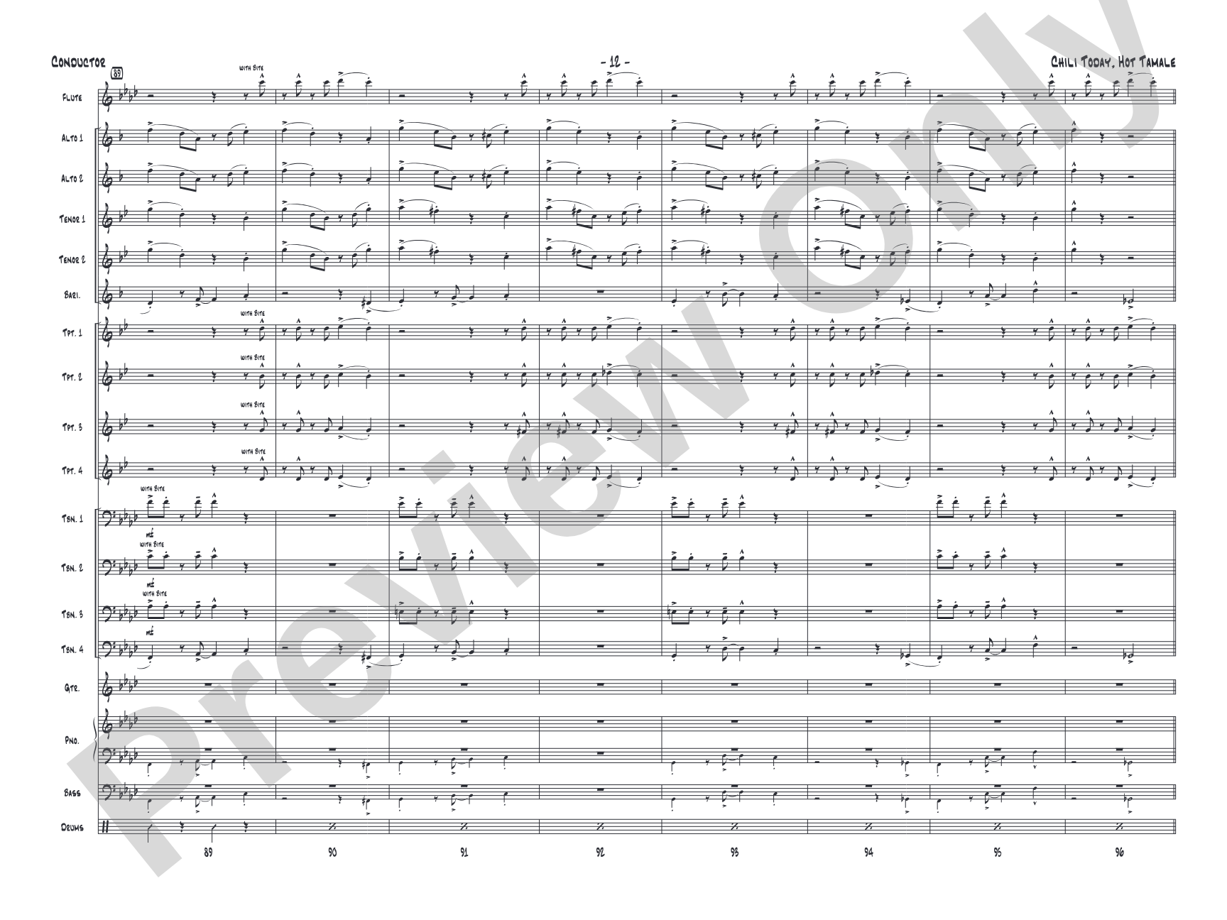 Chili Today, Hot Tamale: Jazz Ensemble Conductor Score & Parts