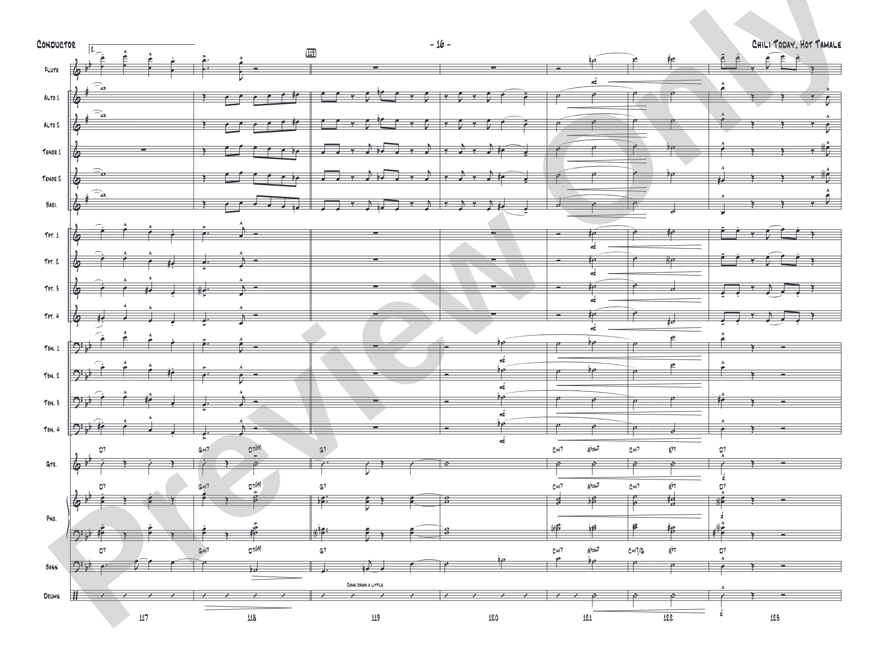 Chili Today, Hot Tamale: Jazz Ensemble Conductor Score & Parts