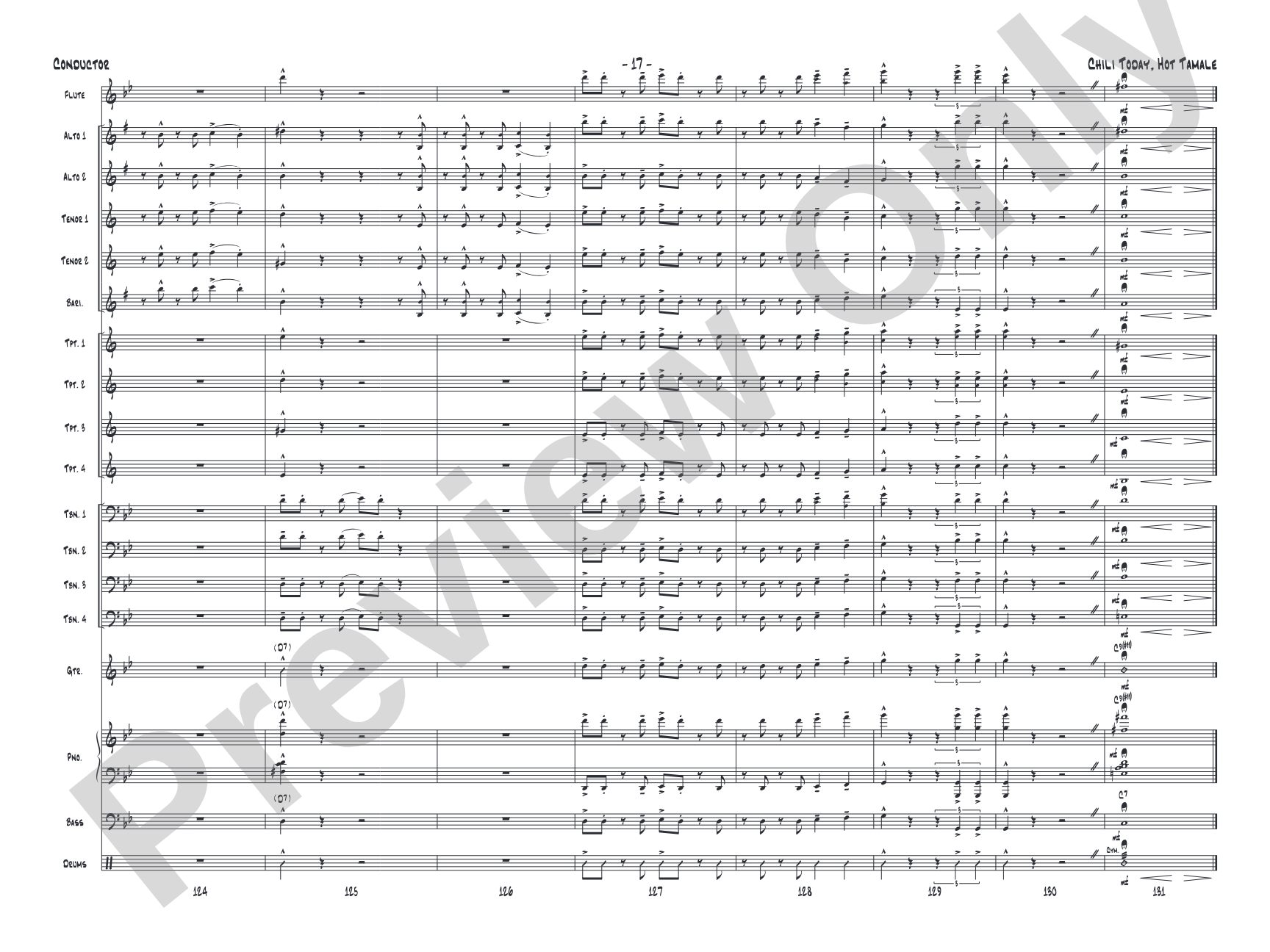 Chili Today, Hot Tamale: Jazz Ensemble Conductor Score & Parts