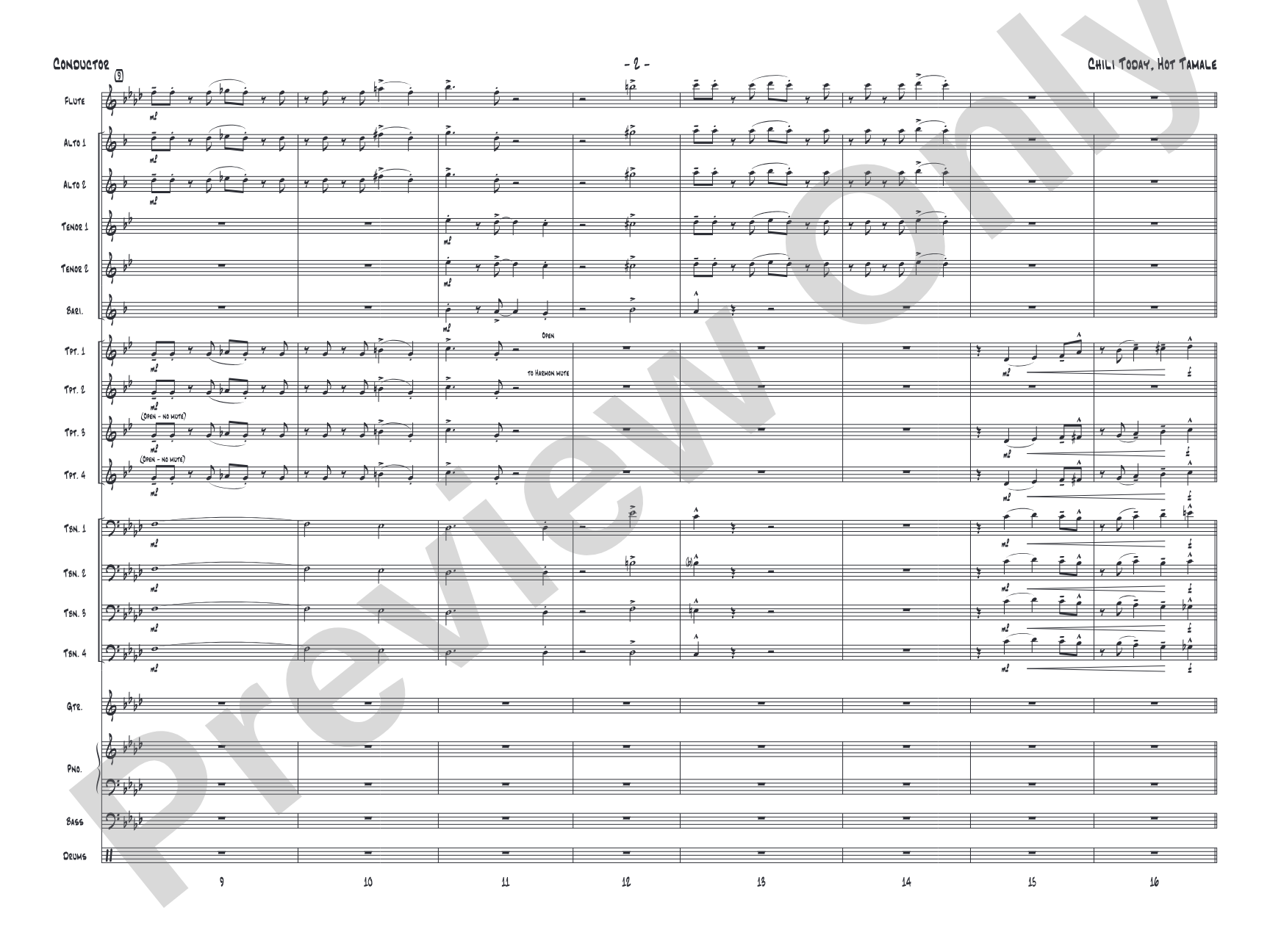 Chili Today, Hot Tamale: Jazz Ensemble Conductor Score & Parts