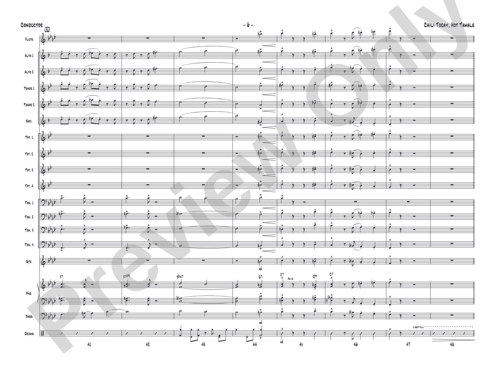 Chili Today, Hot Tamale: Jazz Ensemble Conductor Score & Parts