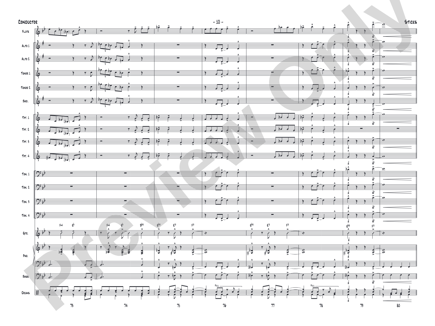 Sticks: Jazz Ensemble Conductor Score & Parts