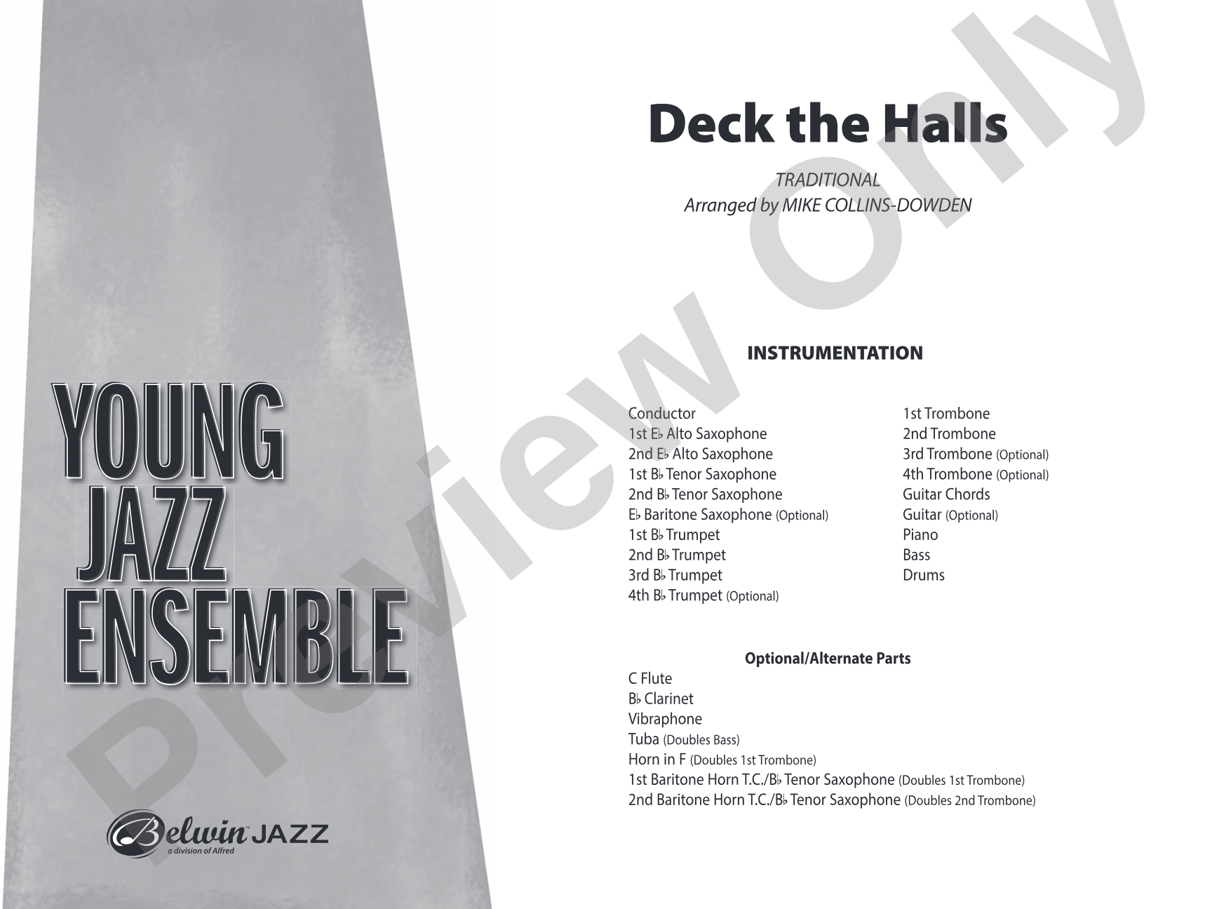 Deck the Halls: Jazz Ensemble Conductor Score & Parts