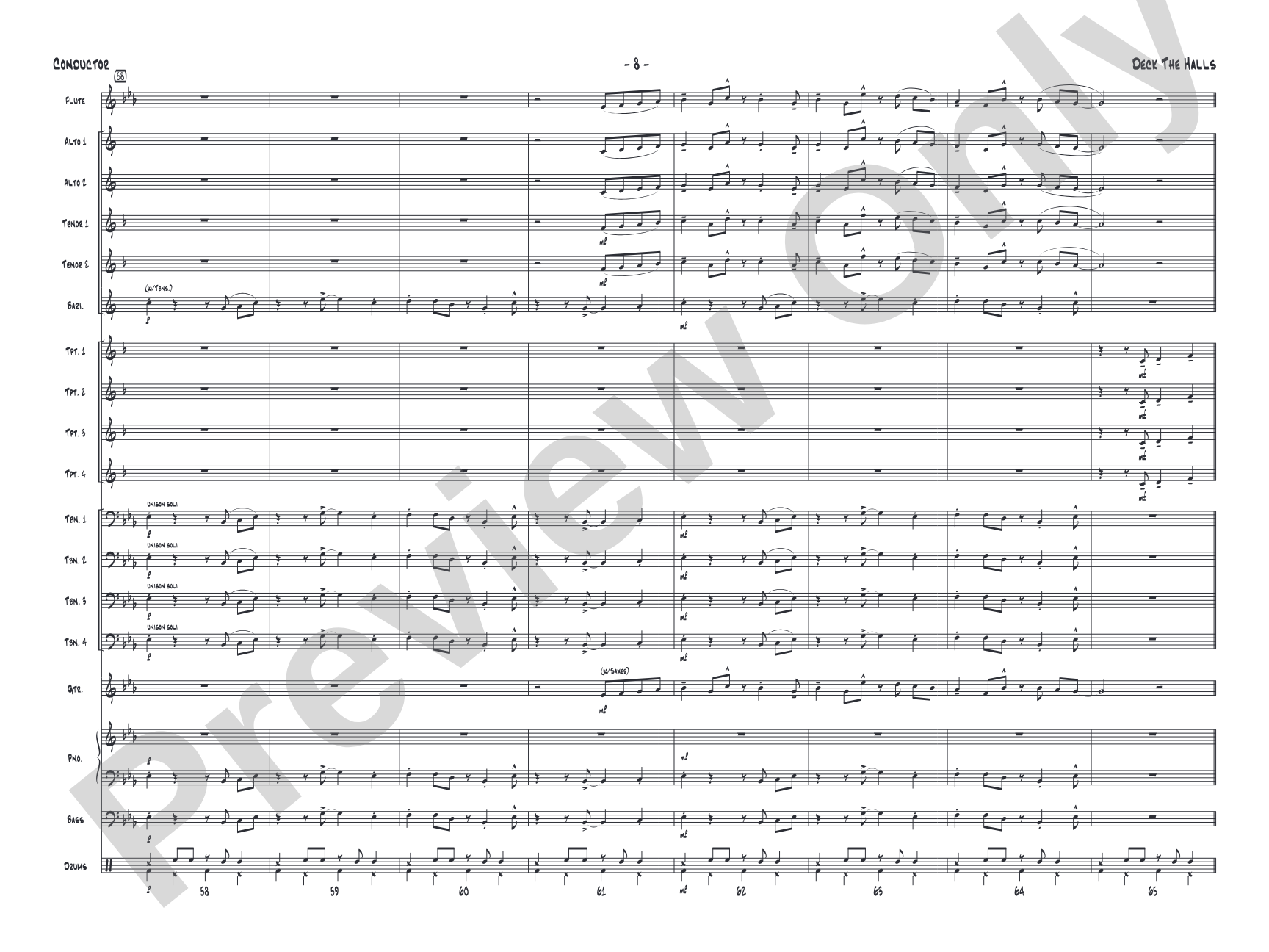 Deck the Halls: Jazz Ensemble Conductor Score & Parts