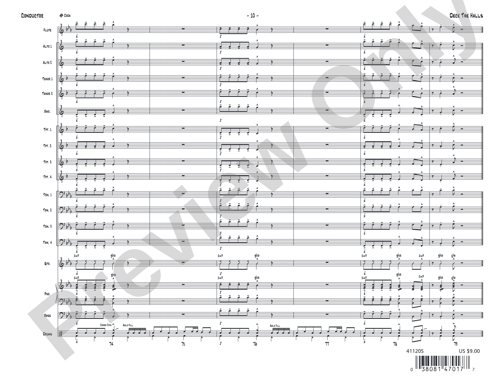Deck the Halls: Jazz Ensemble Conductor Score & Parts
