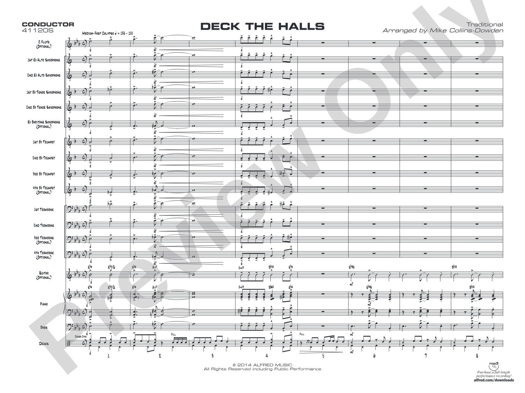 Deck the Halls: Jazz Ensemble Conductor Score & Parts