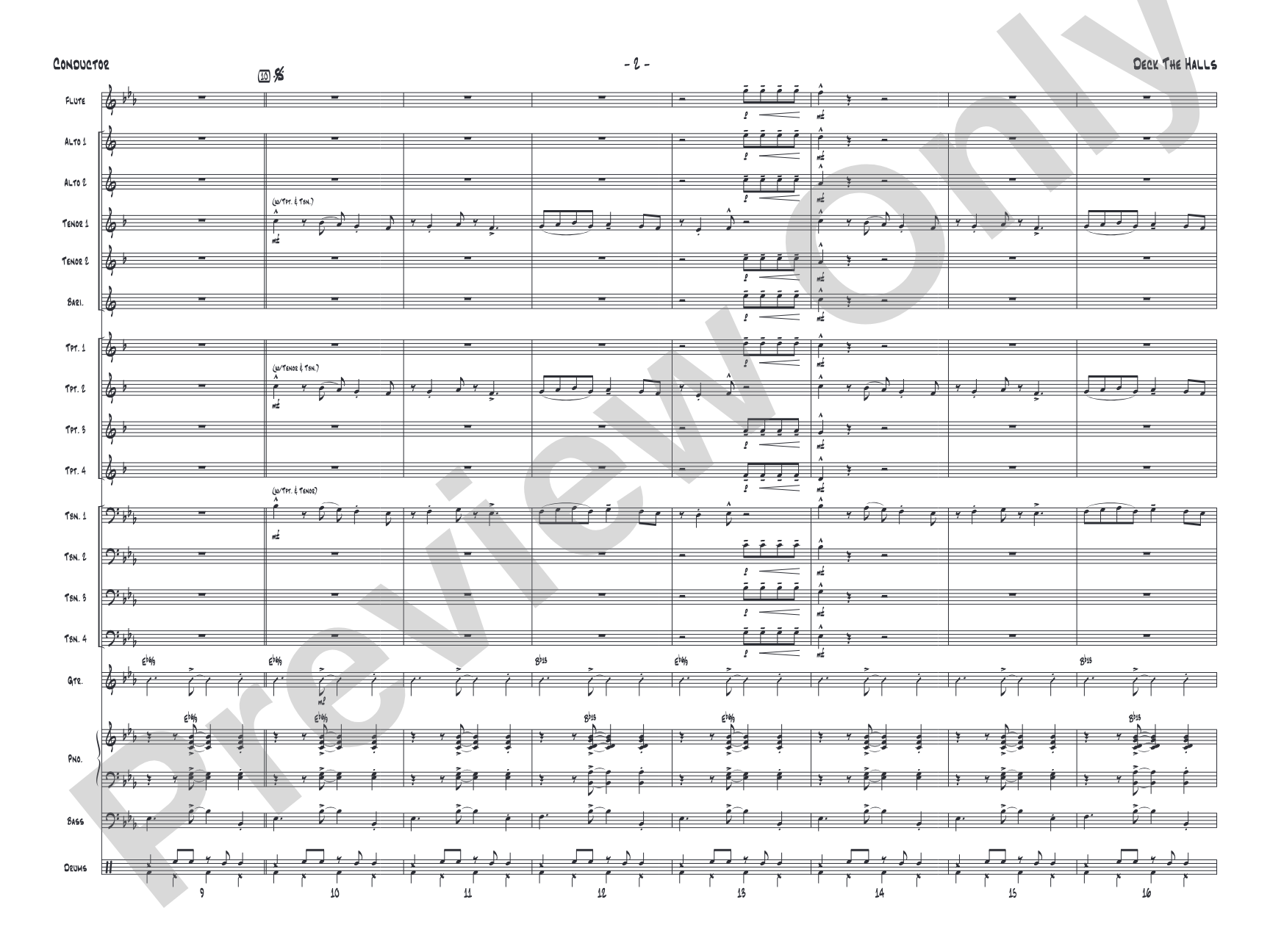 Deck the Halls: Jazz Ensemble Conductor Score & Parts