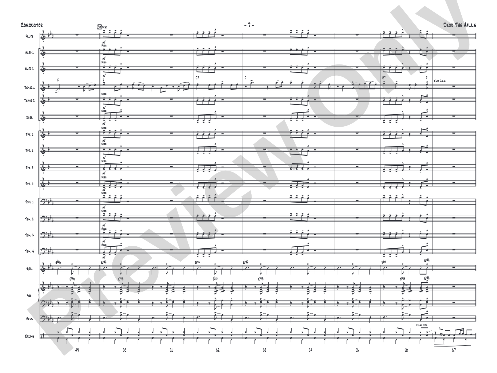 Deck the Halls: Jazz Ensemble Conductor Score & Parts