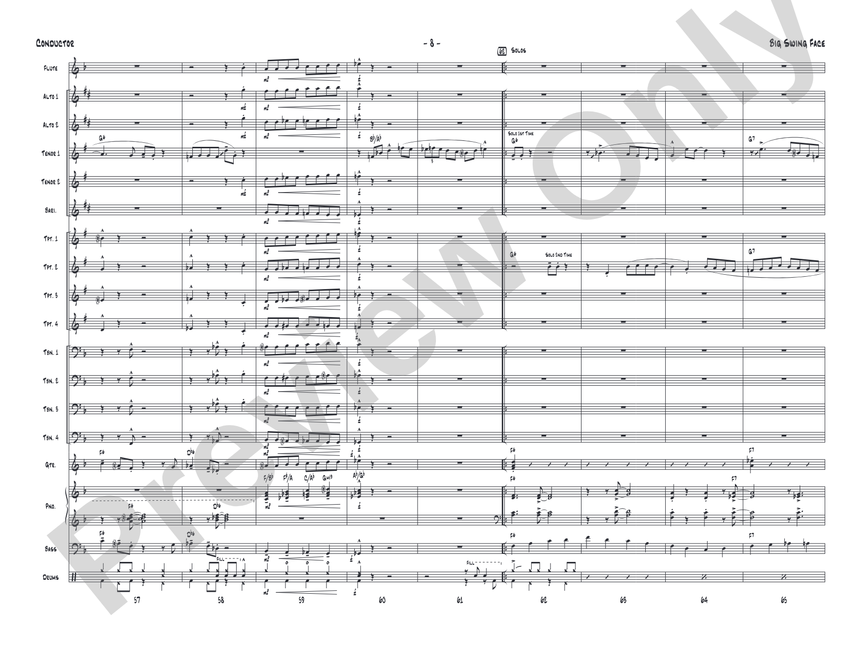 Big Swing Face: Jazz Ensemble Conductor Score & Parts