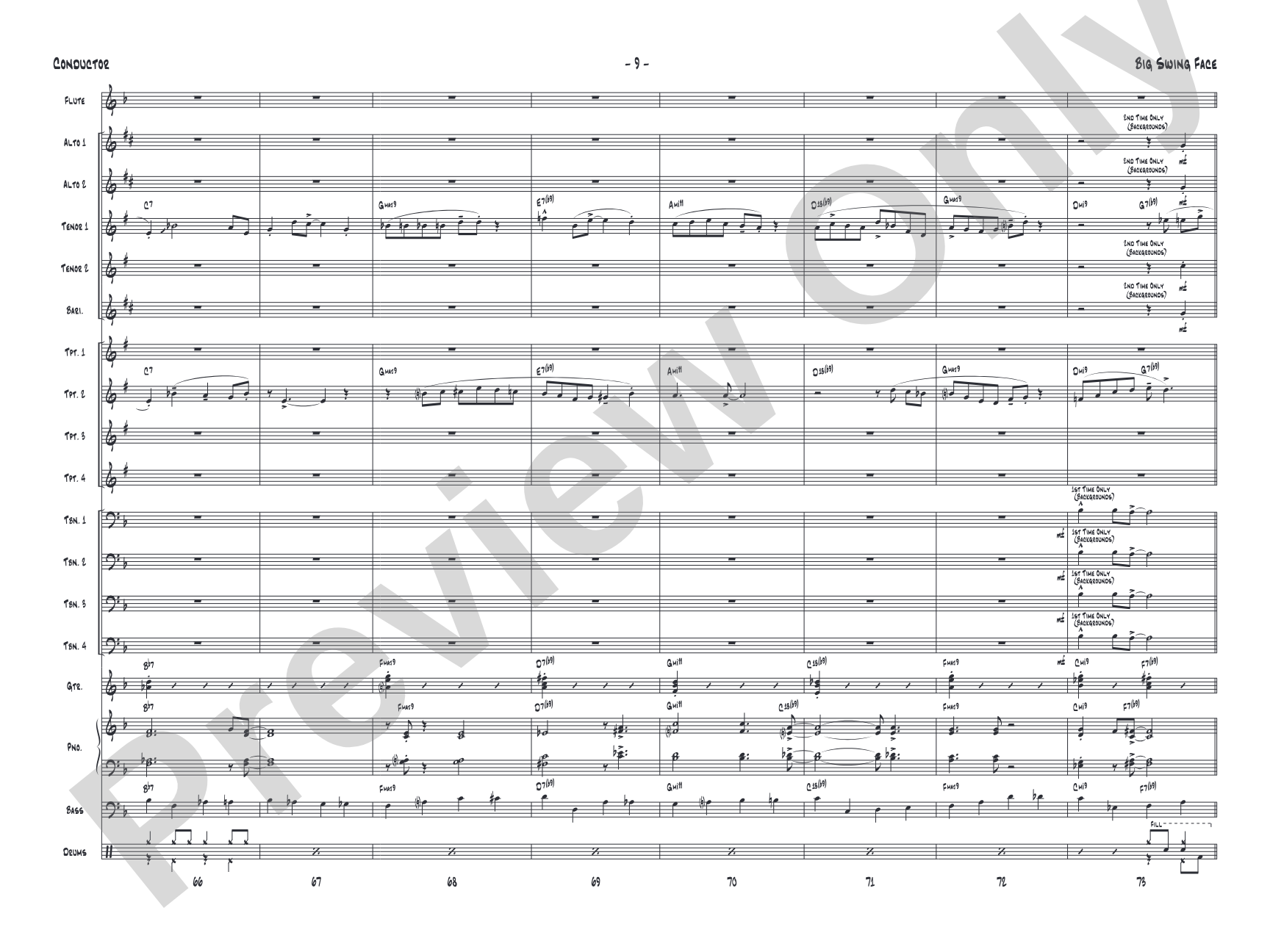 Big Swing Face: Jazz Ensemble Conductor Score & Parts