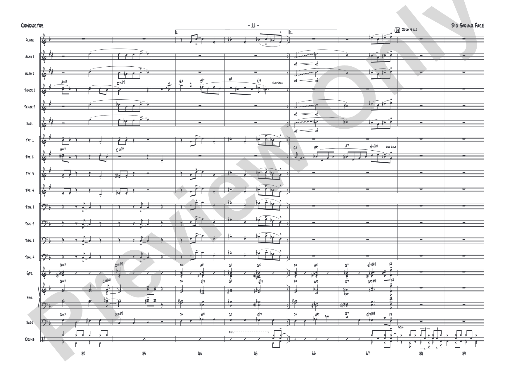 Big Swing Face: Jazz Ensemble Conductor Score & Parts