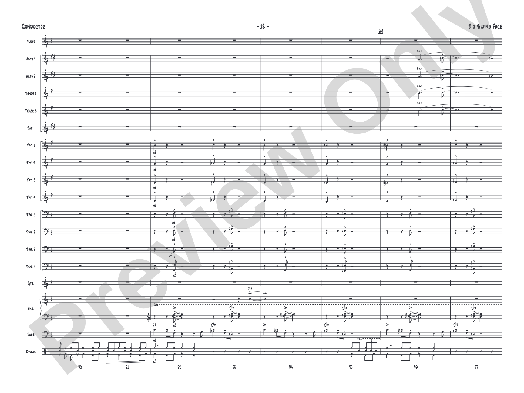 Big Swing Face: Jazz Ensemble Conductor Score & Parts
