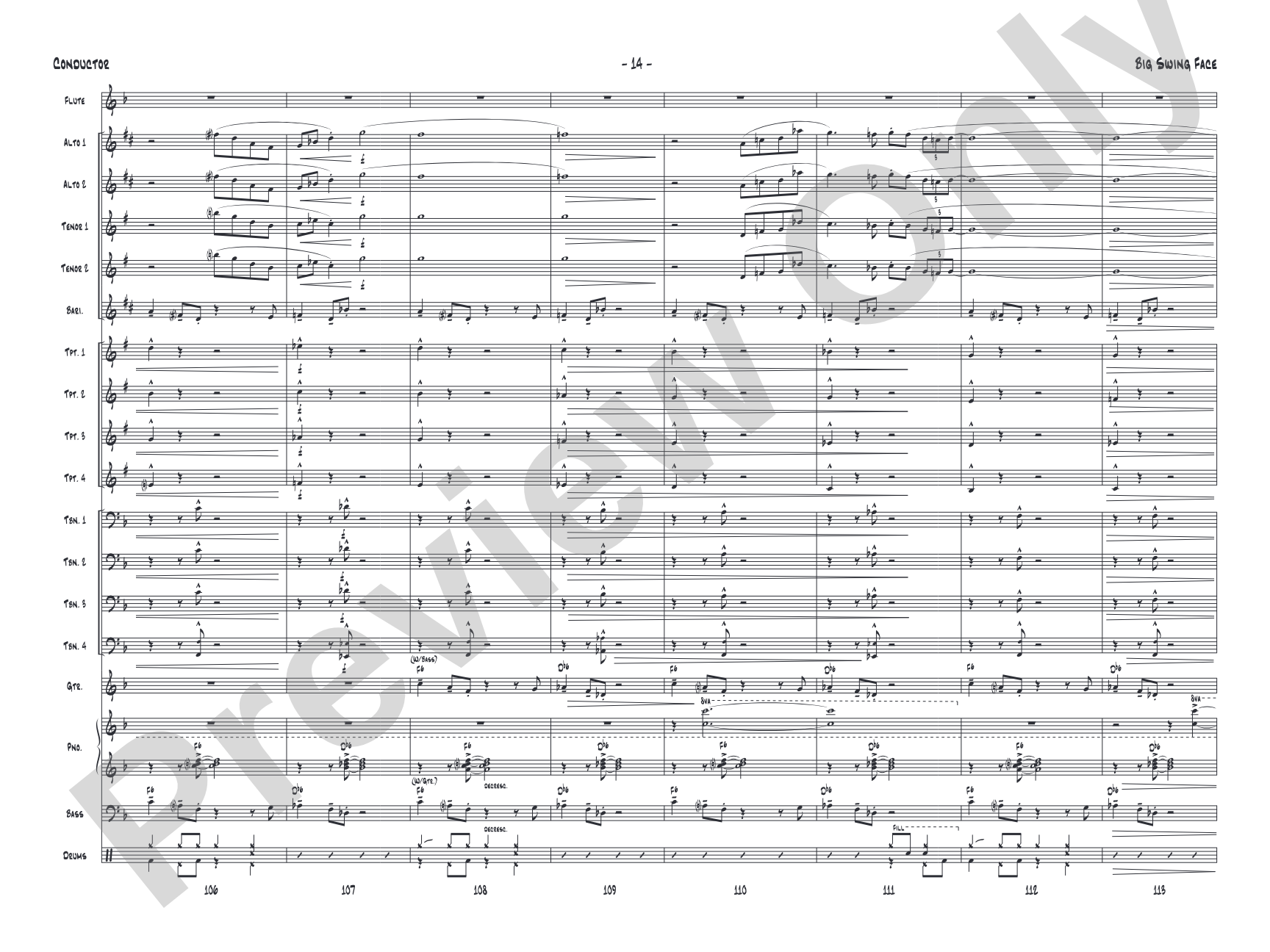 Big Swing Face: Jazz Ensemble Conductor Score & Parts