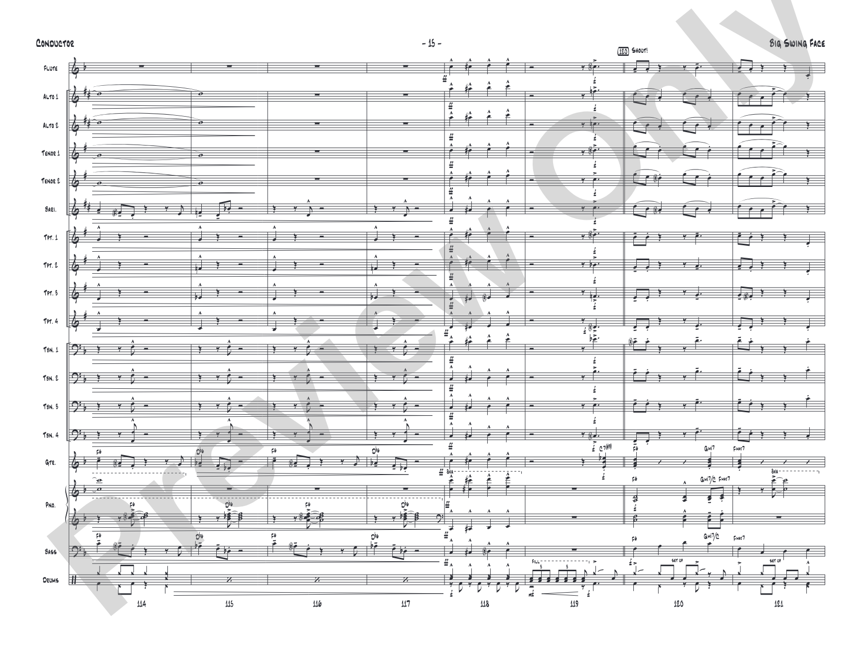 Big Swing Face: Jazz Ensemble Conductor Score & Parts