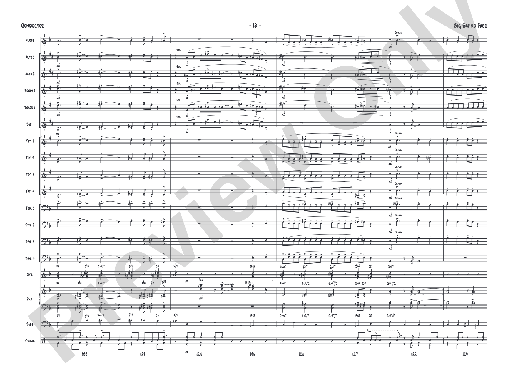 Big Swing Face: Jazz Ensemble Conductor Score & Parts