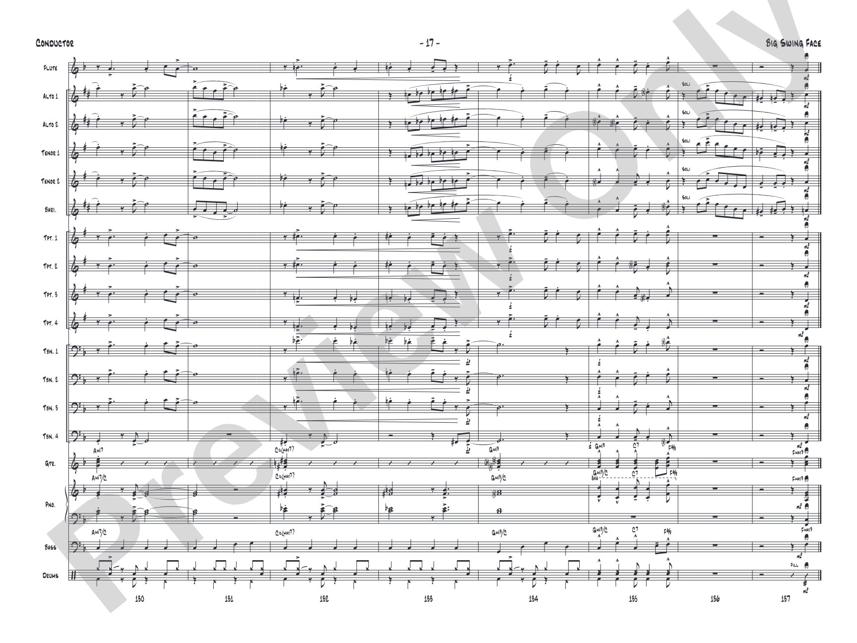 Big Swing Face: Jazz Ensemble Conductor Score & Parts