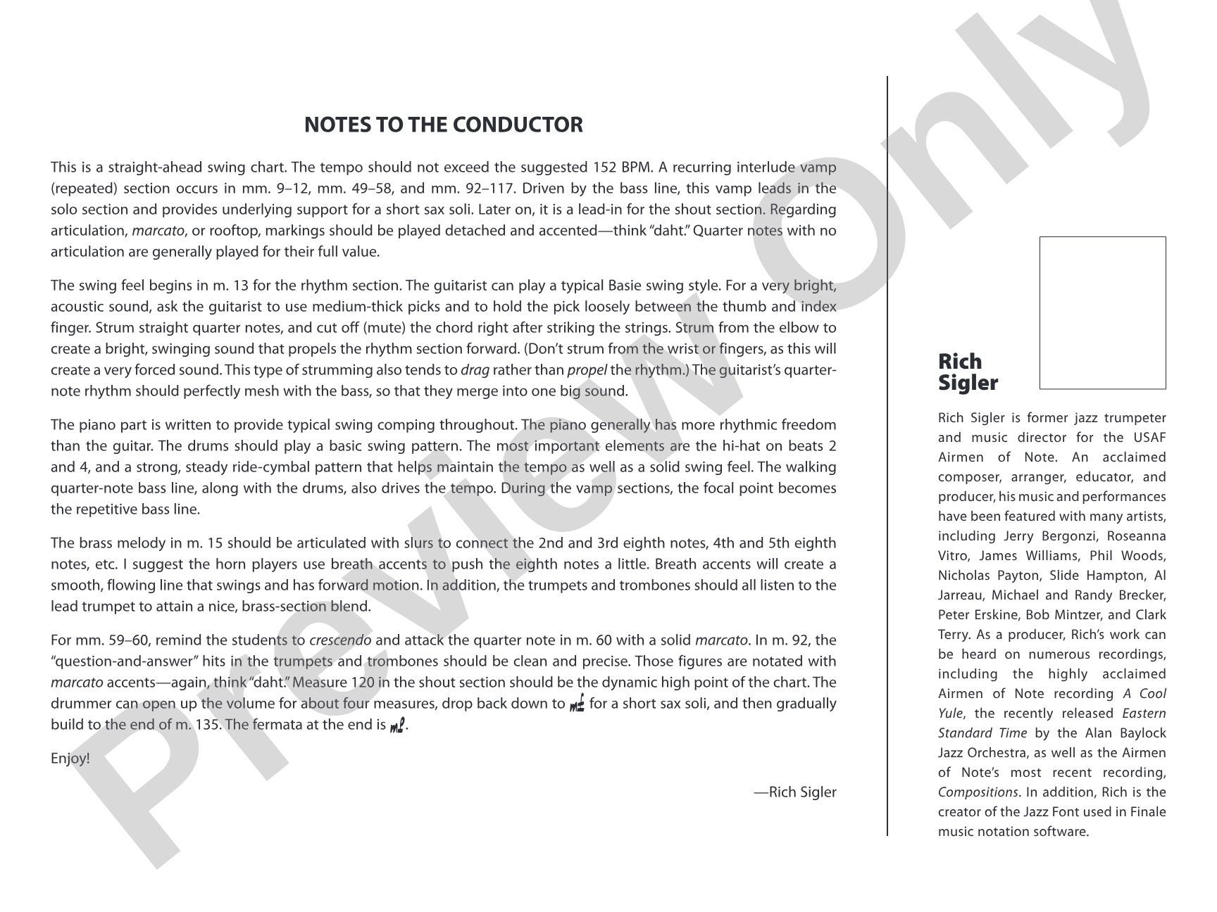 Big Swing Face: Jazz Ensemble Conductor Score & Parts