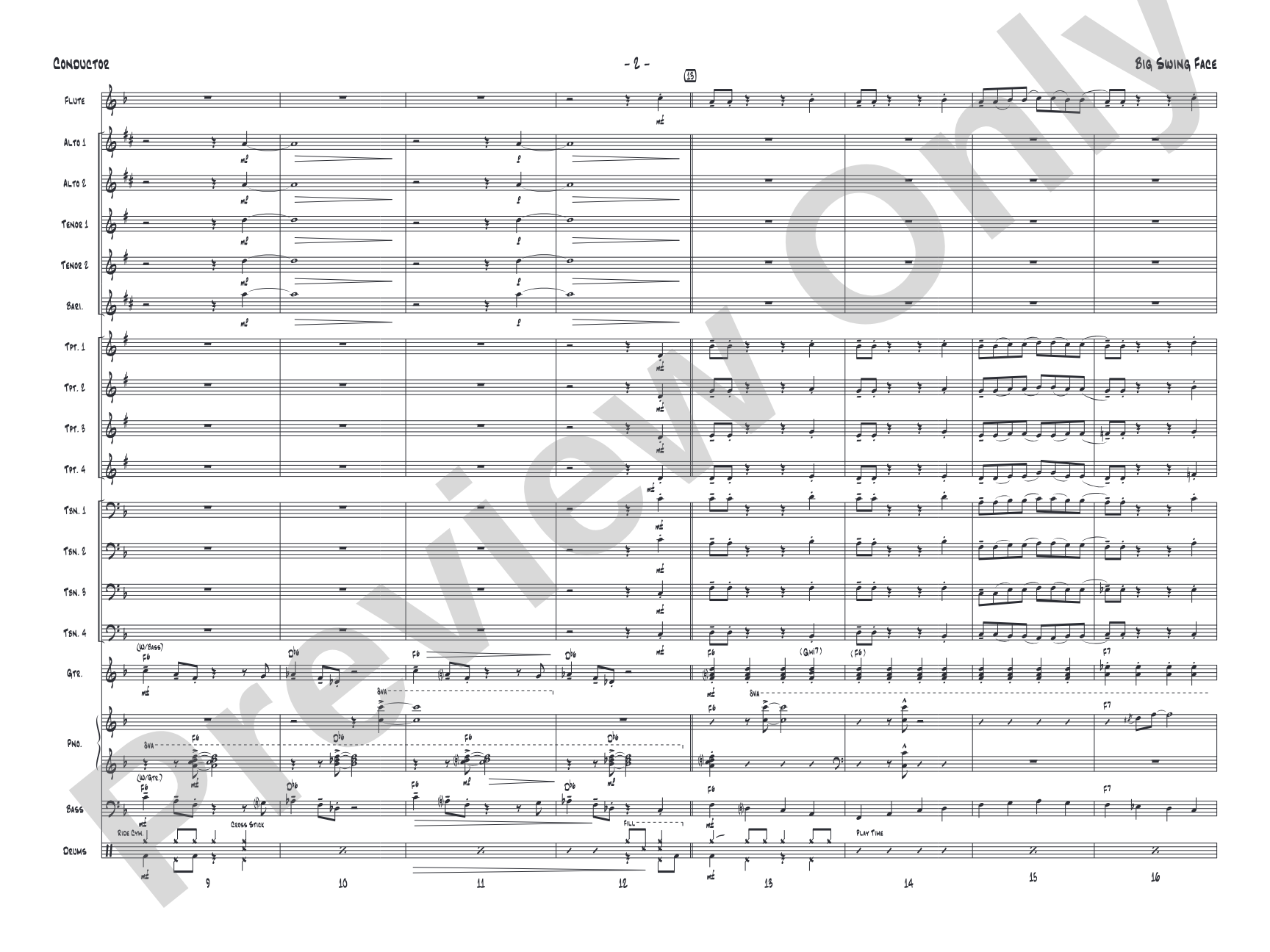 Big Swing Face: Jazz Ensemble Conductor Score & Parts