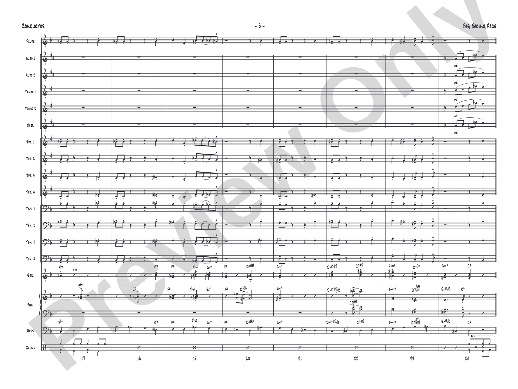 Big Swing Face: Jazz Ensemble Conductor Score & Parts