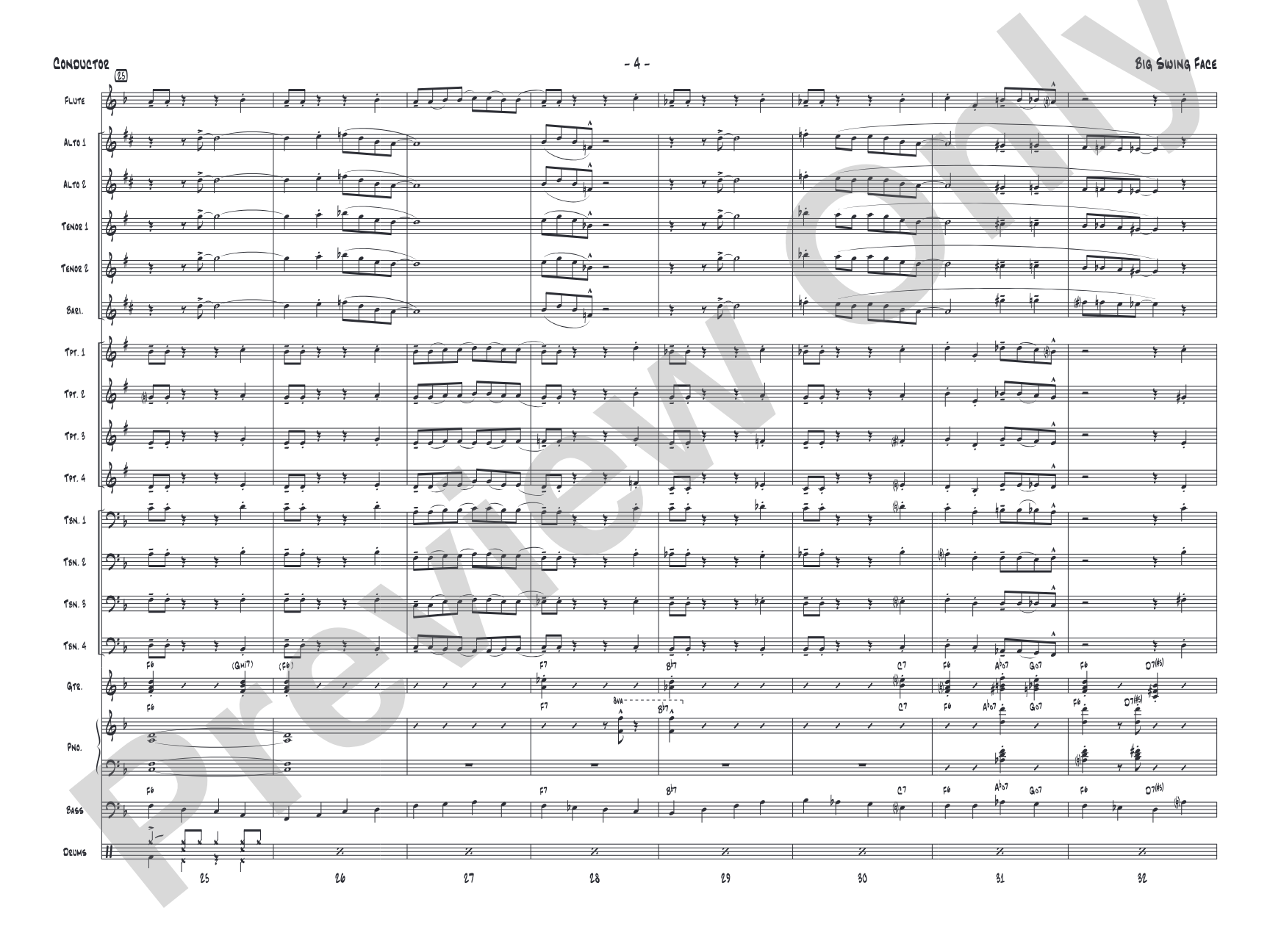 Big Swing Face: Jazz Ensemble Conductor Score & Parts