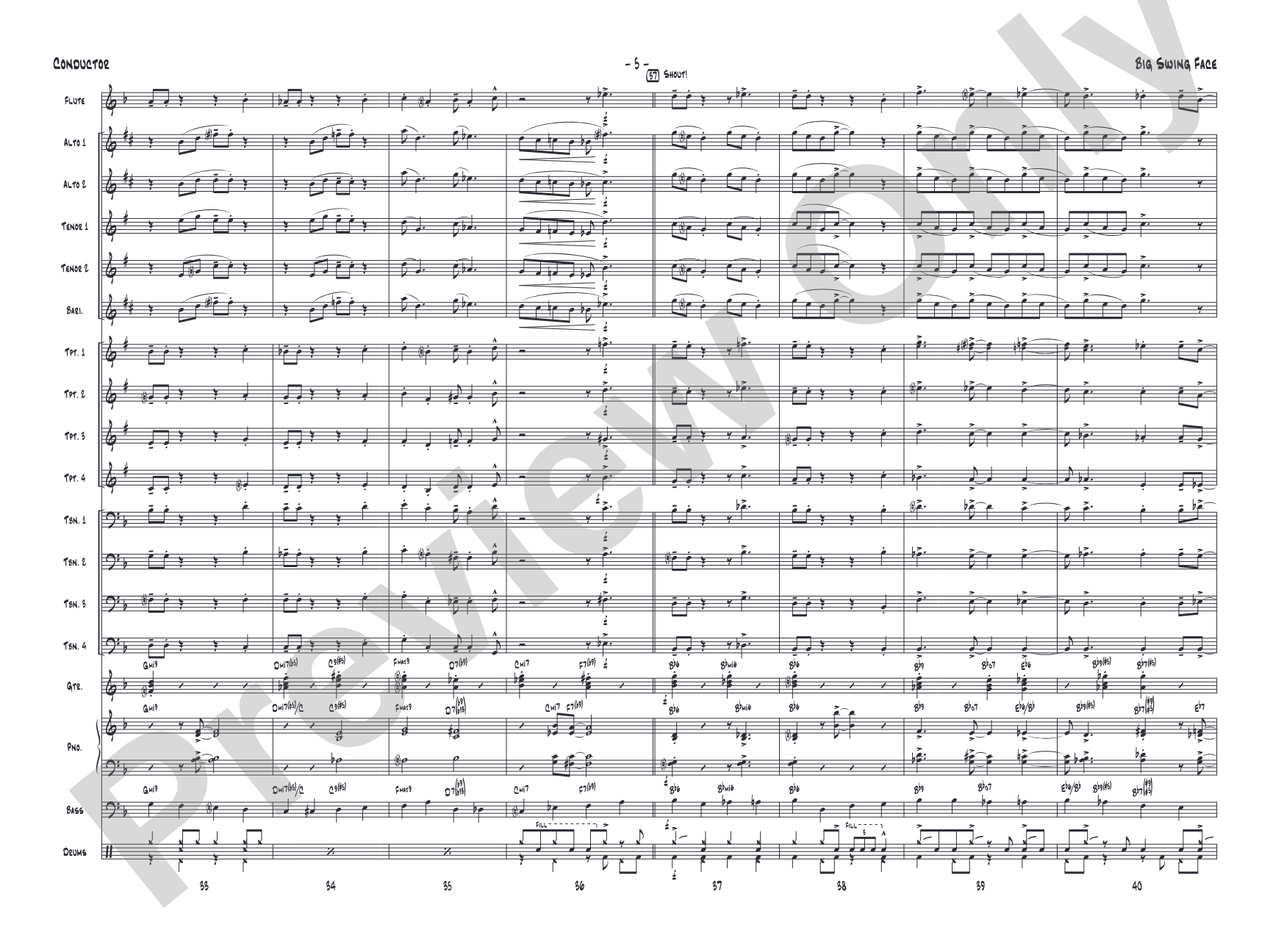 Big Swing Face: Jazz Ensemble Conductor Score & Parts