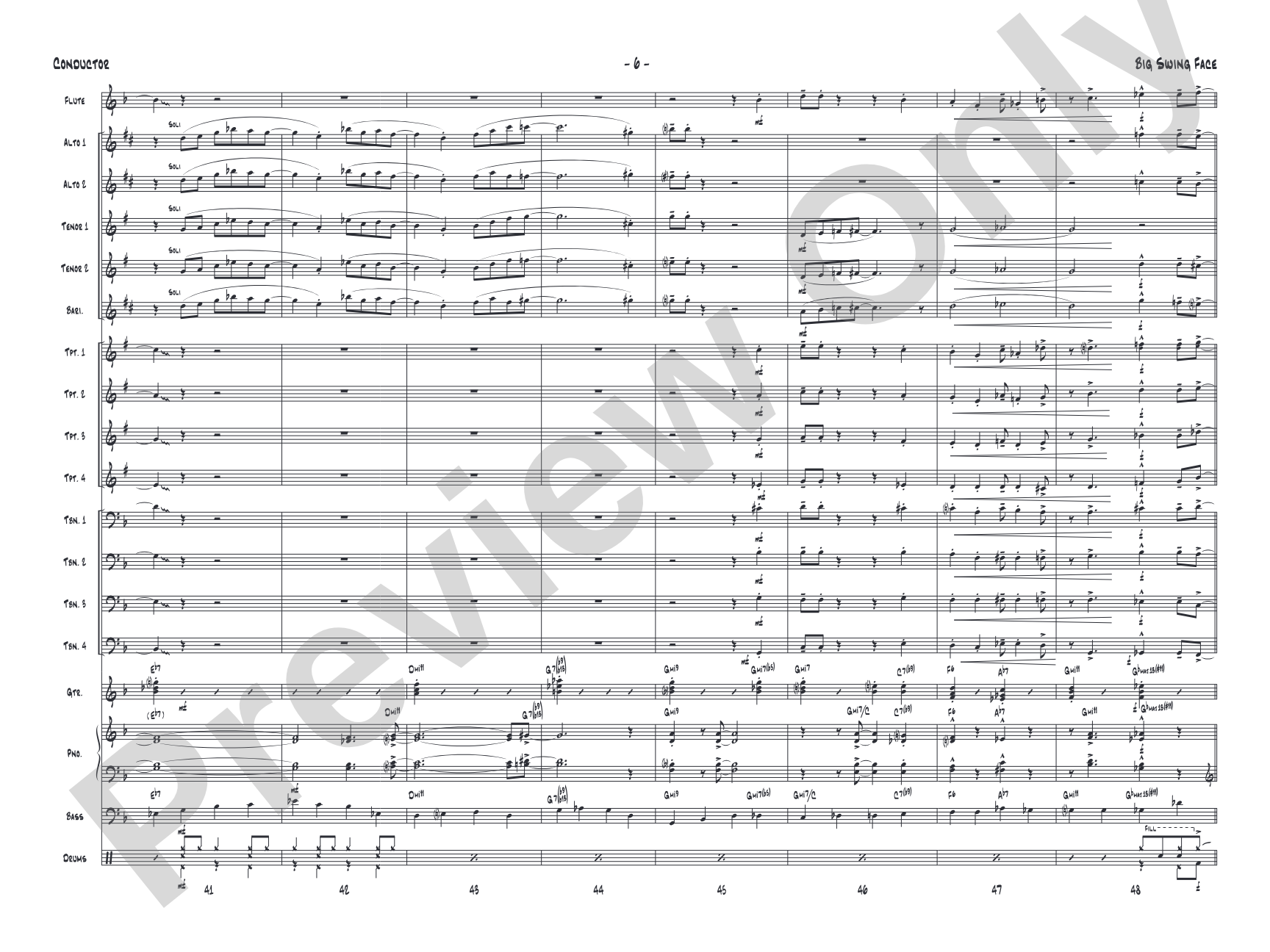 Big Swing Face: Jazz Ensemble Conductor Score & Parts