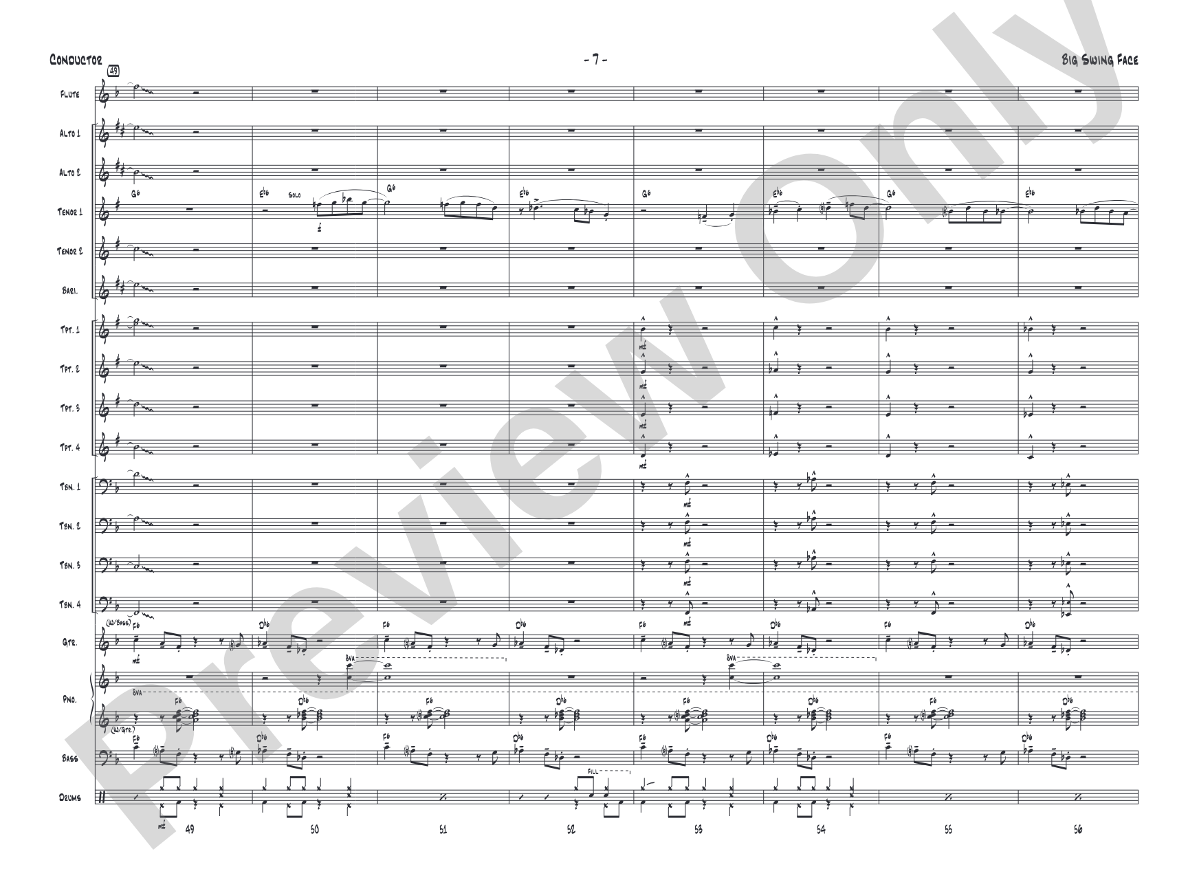 Big Swing Face: Jazz Ensemble Conductor Score & Parts