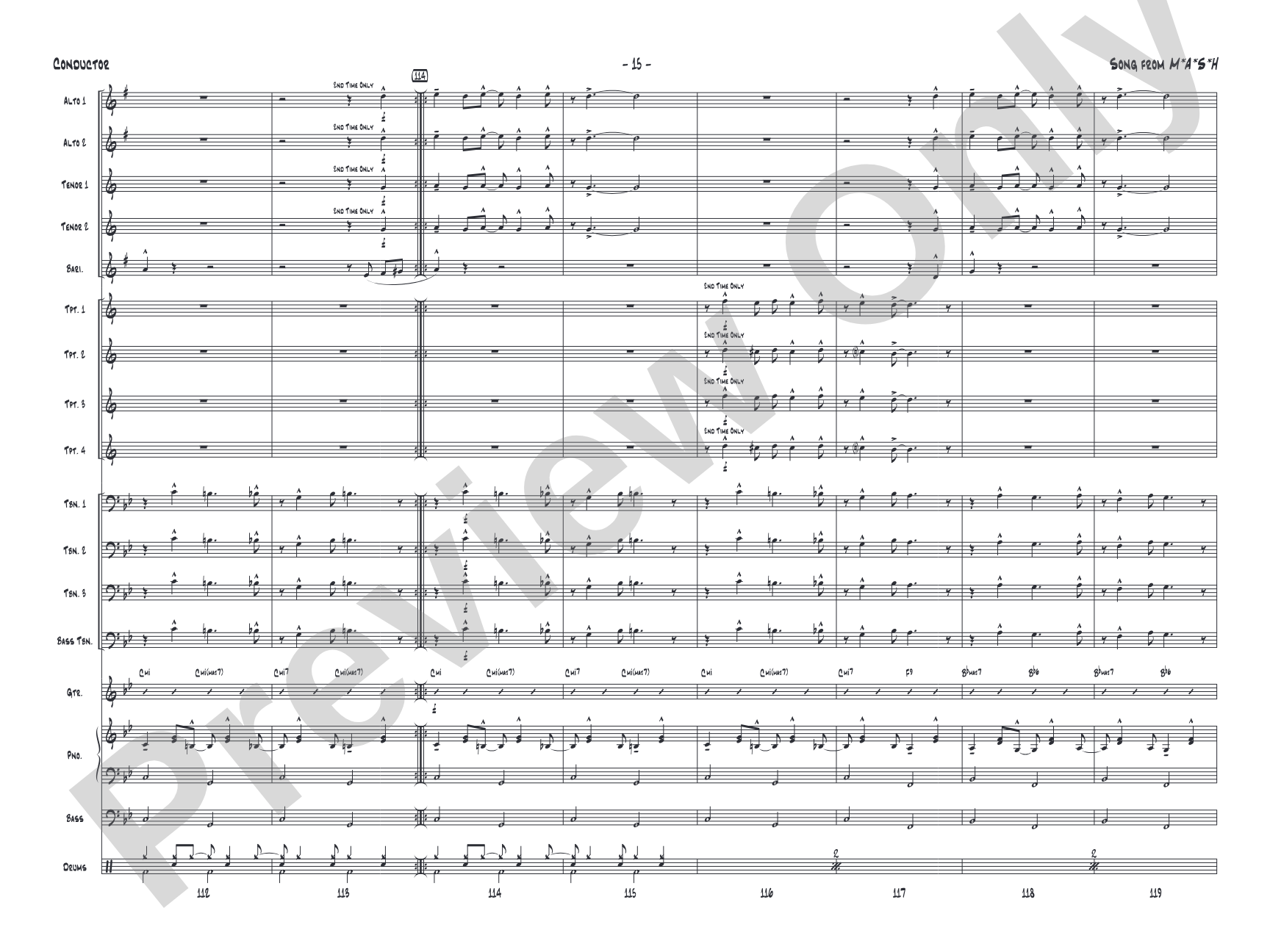 Song from M*A*S*H: Jazz Ensemble Conductor Score & Parts