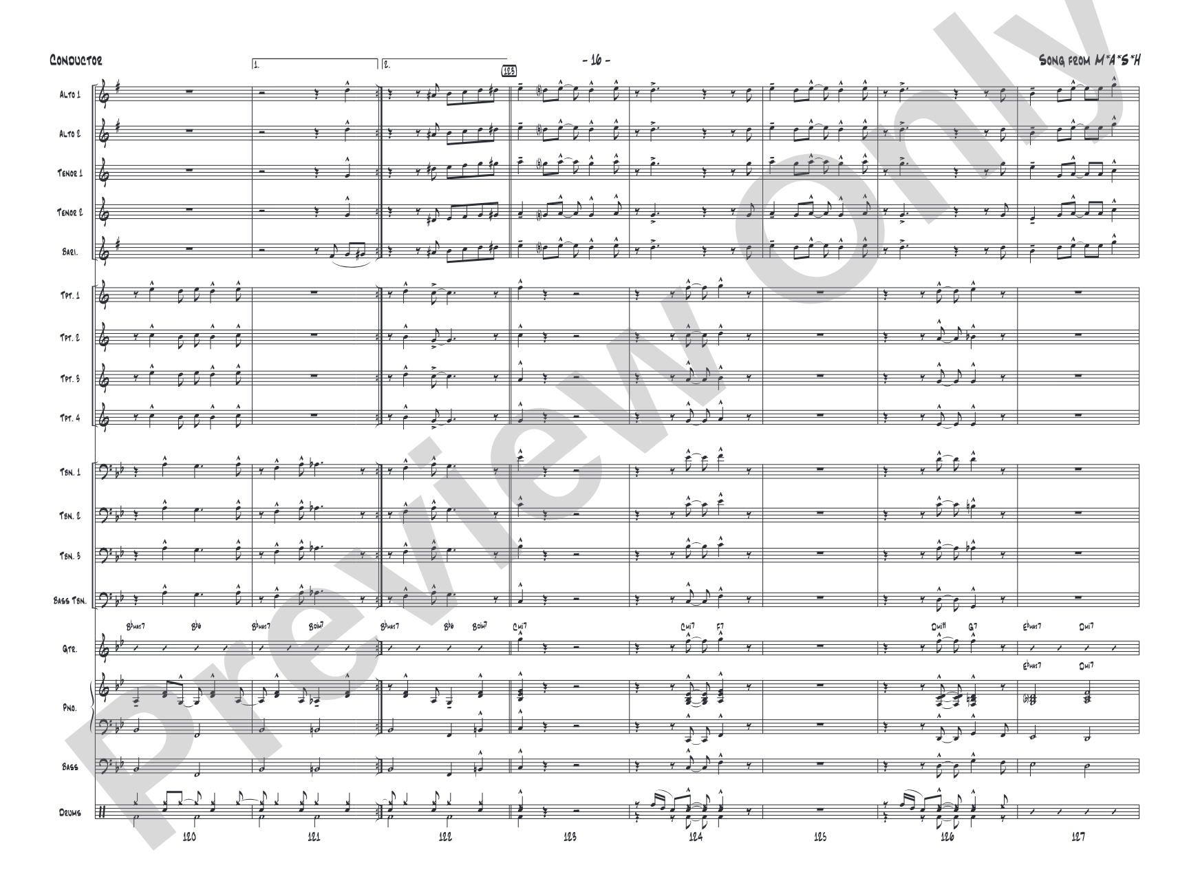 Song from M*A*S*H: Jazz Ensemble Conductor Score & Parts