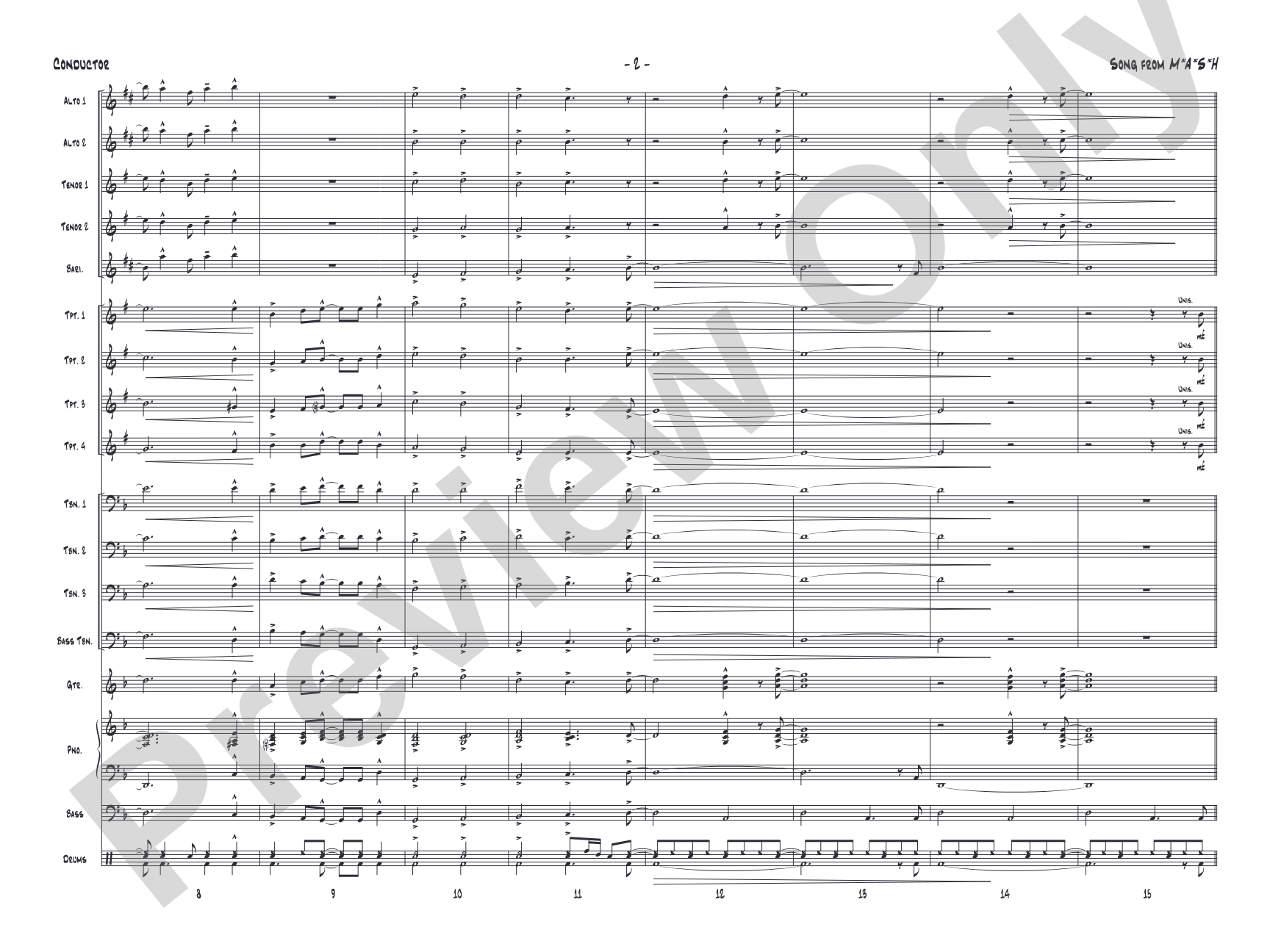 Song from M*A*S*H: Jazz Ensemble Conductor Score & Parts