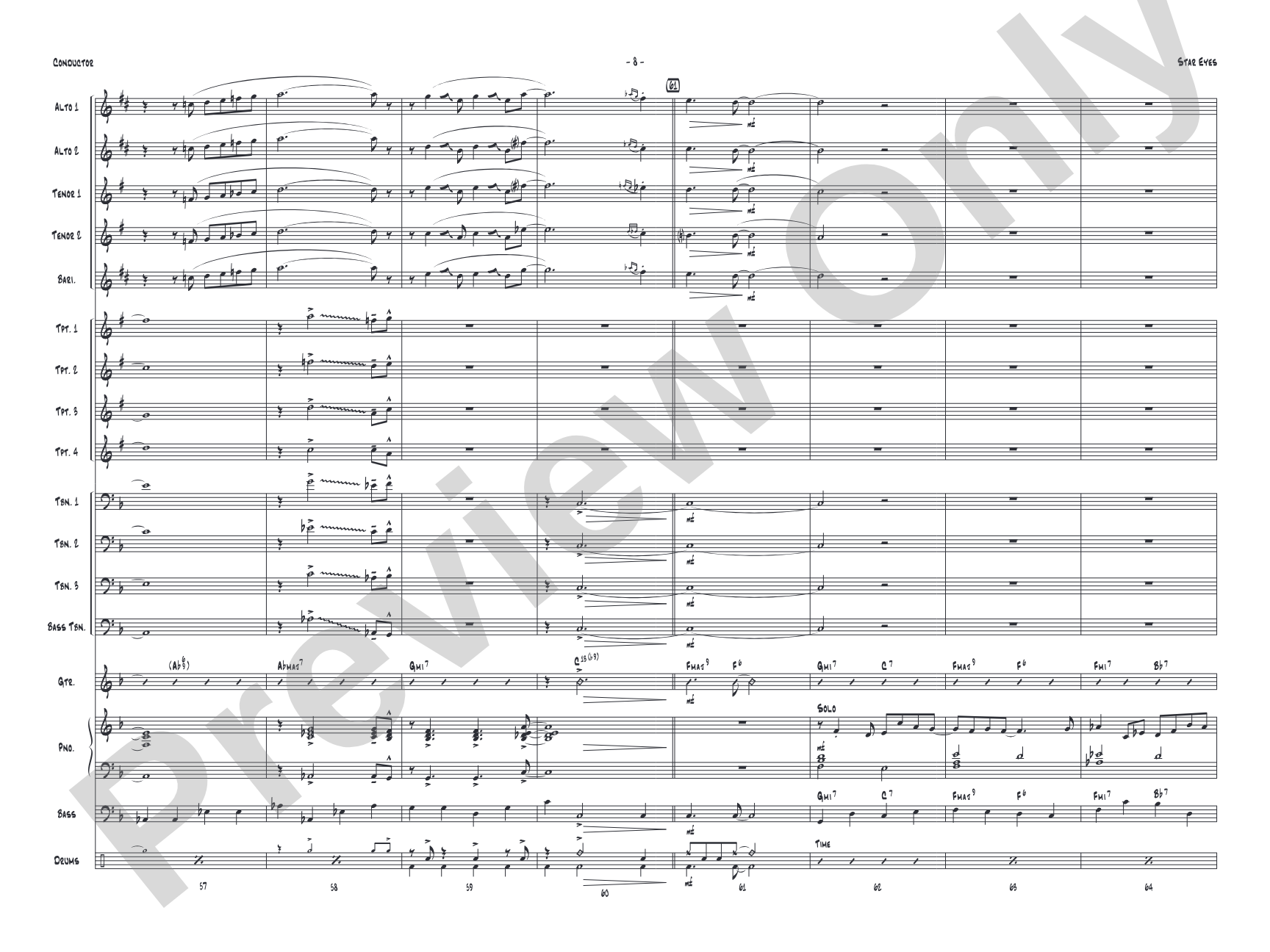 Star Eyes: Jazz Ensemble Conductor Score & Parts