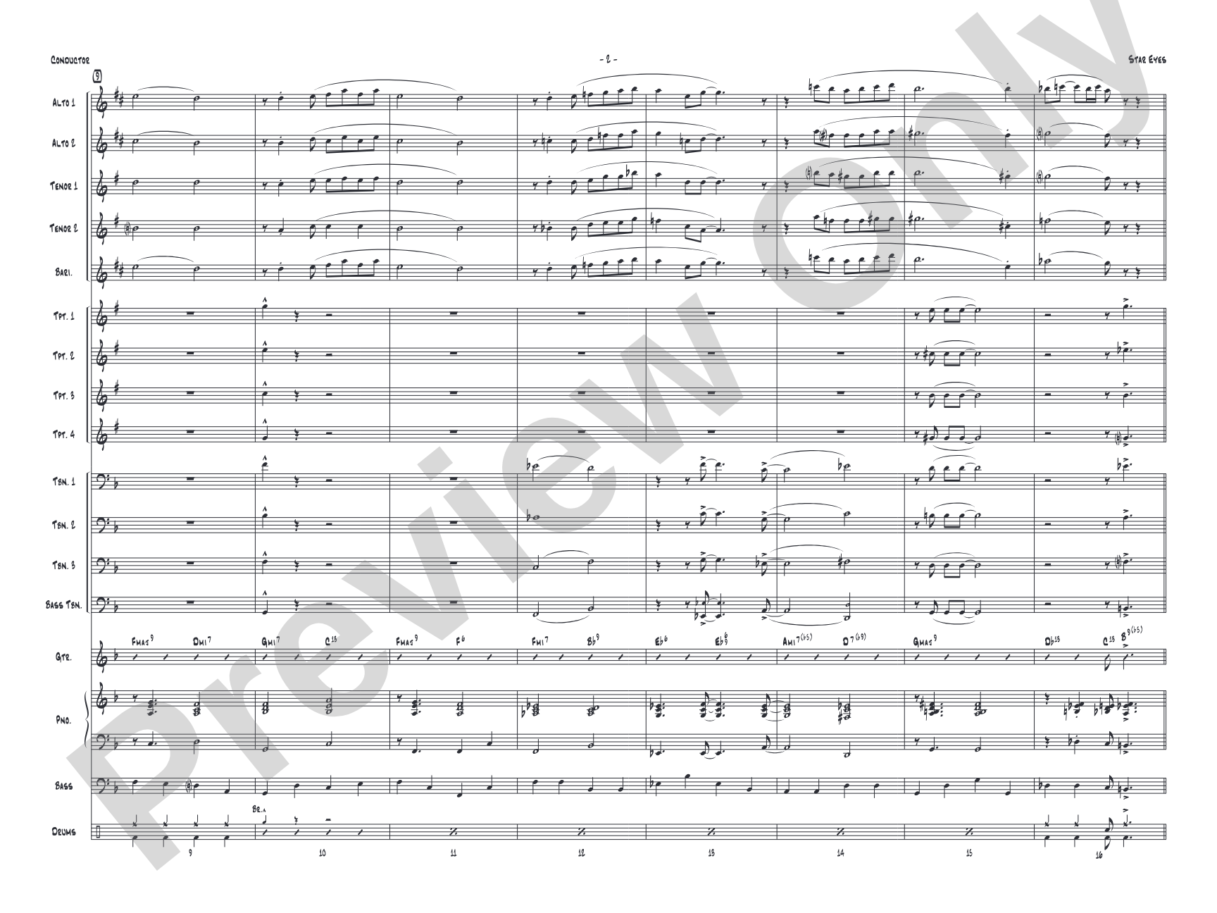 Star Eyes: Jazz Ensemble Conductor Score & Parts
