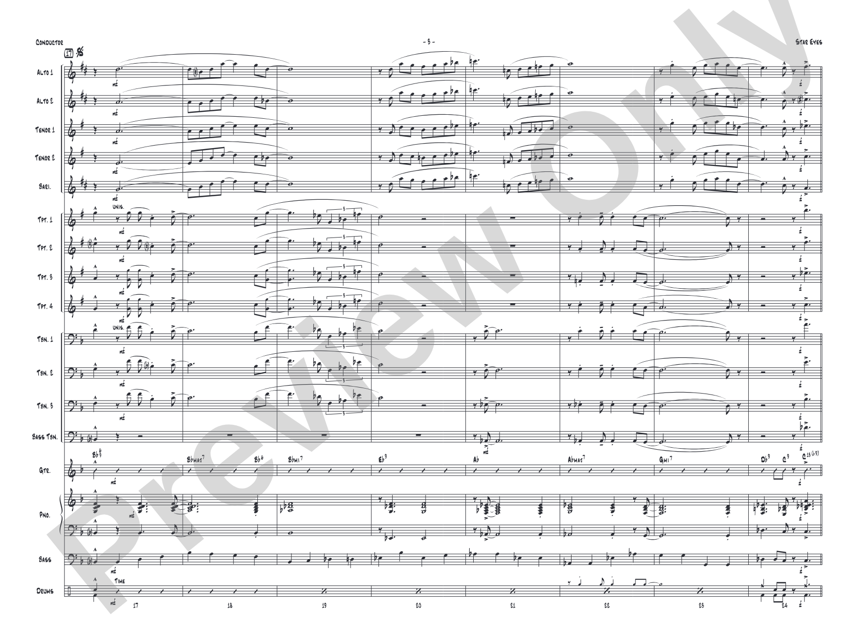 Star Eyes: Jazz Ensemble Conductor Score & Parts