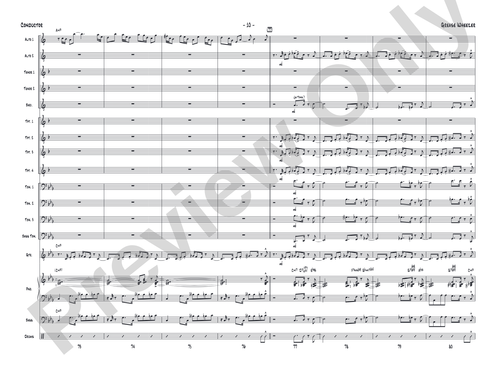 Grease Wheezer: Jazz Ensemble Conductor Score & Parts