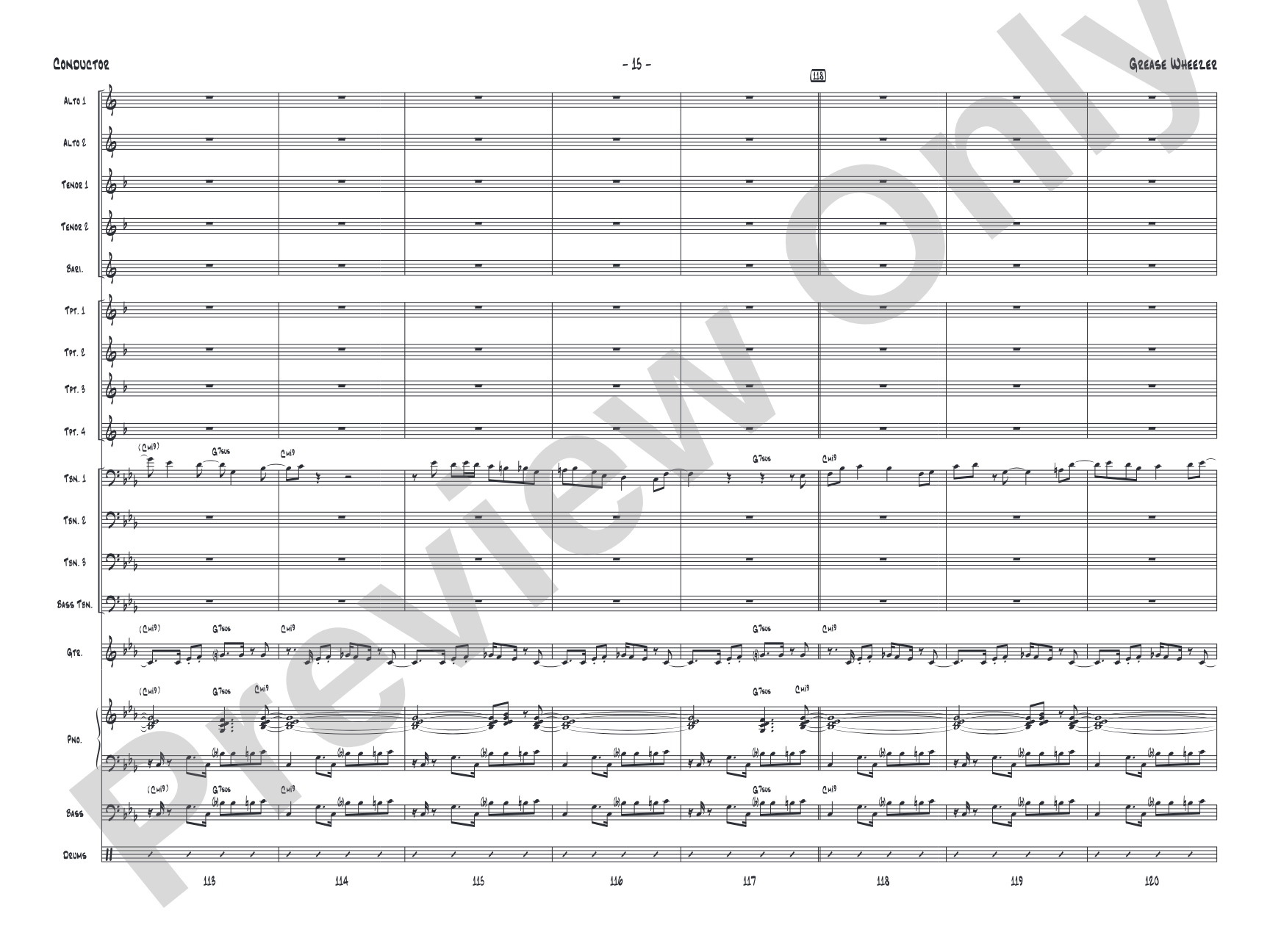 Grease Wheezer: Jazz Ensemble Conductor Score & Parts