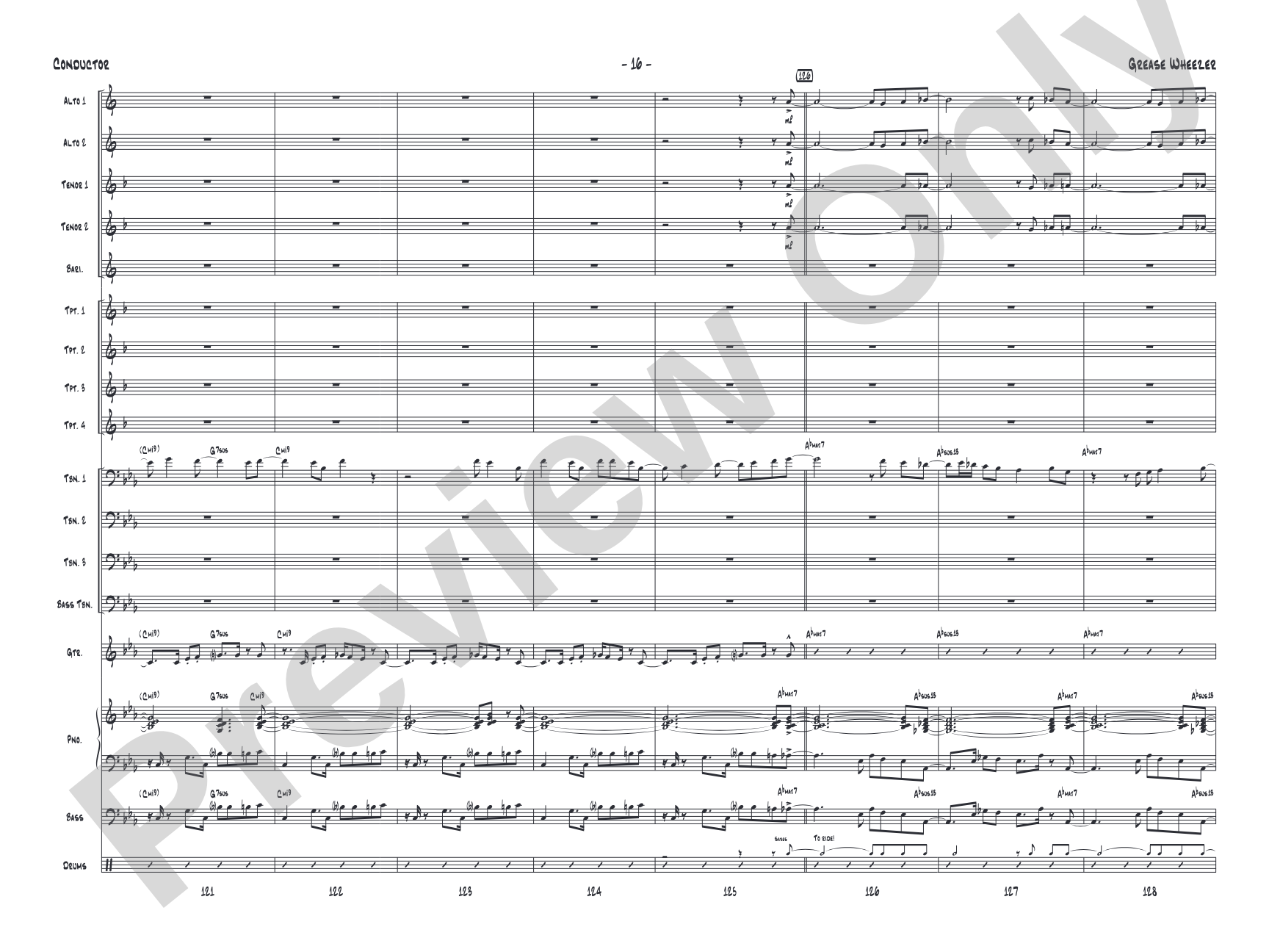 Grease Wheezer: Jazz Ensemble Conductor Score & Parts