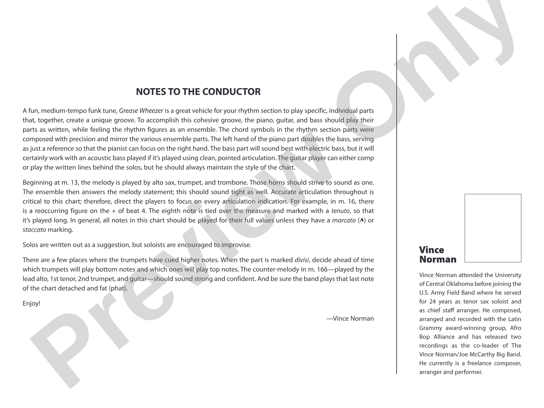 Grease Wheezer: Jazz Ensemble Conductor Score & Parts