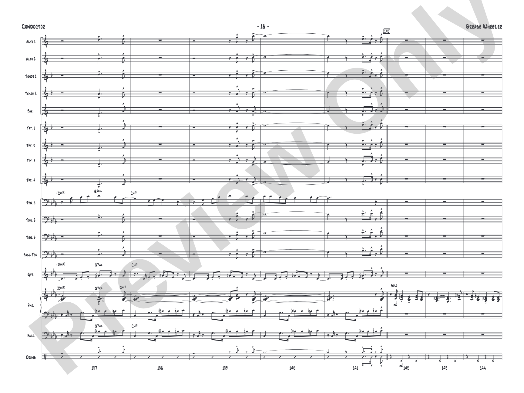 Grease Wheezer: Jazz Ensemble Conductor Score & Parts