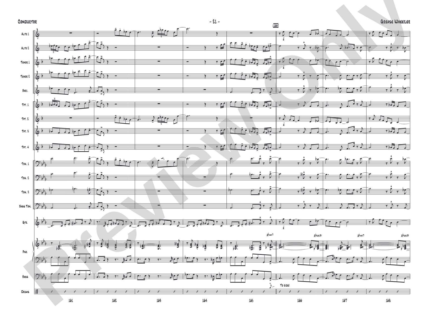 Grease Wheezer: Jazz Ensemble Conductor Score & Parts