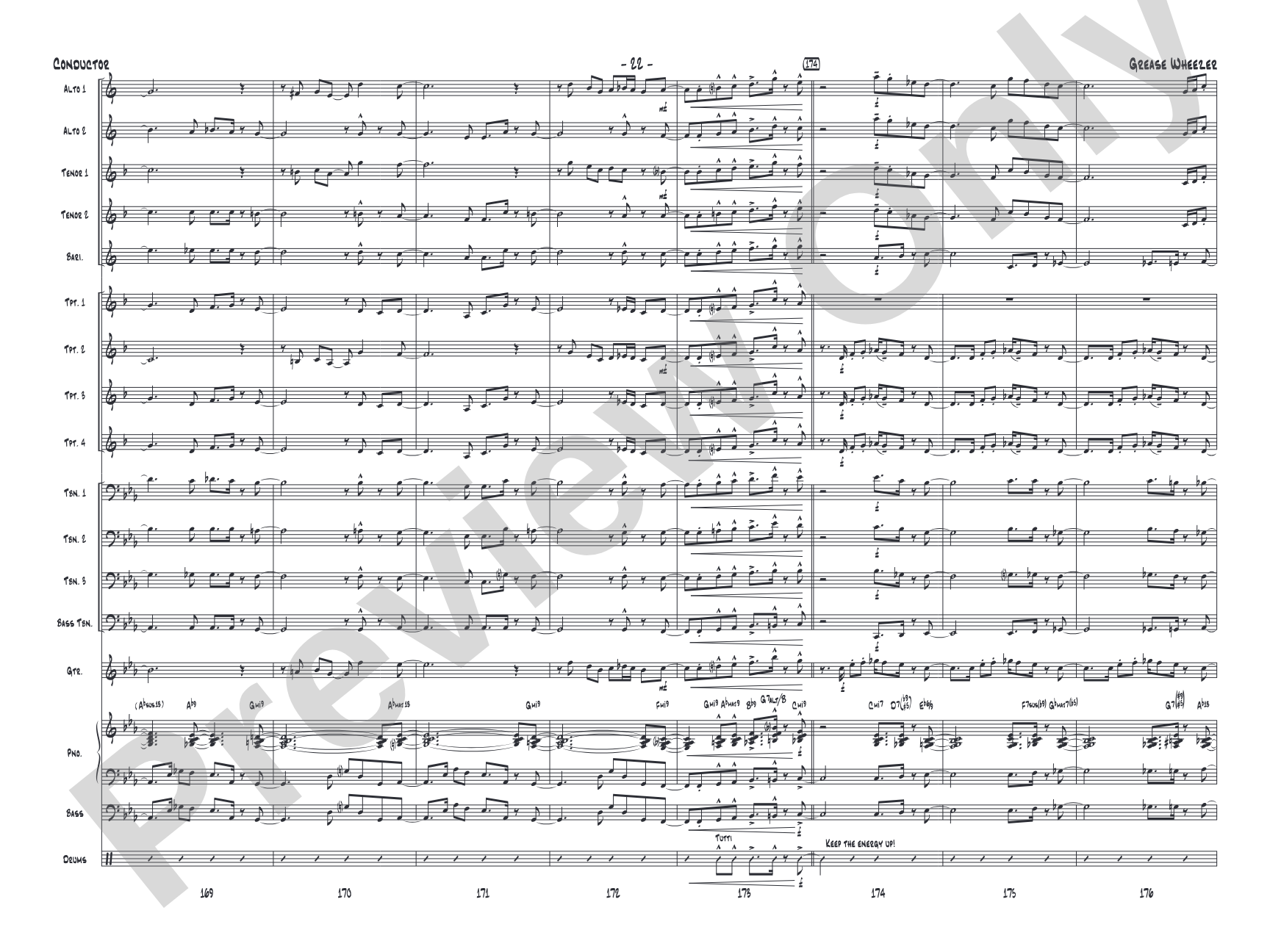 Grease Wheezer: Jazz Ensemble Conductor Score & Parts
