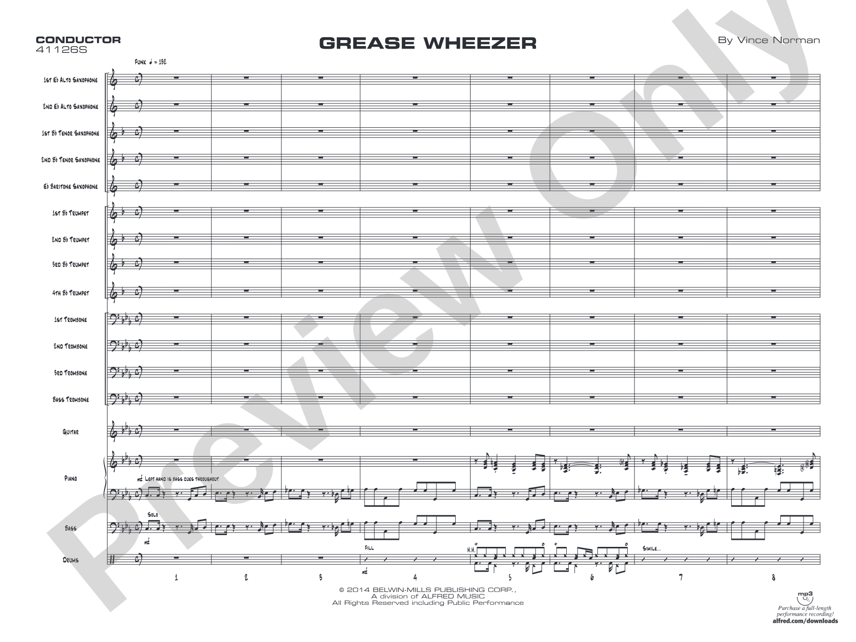 Grease Wheezer: Jazz Ensemble Conductor Score & Parts