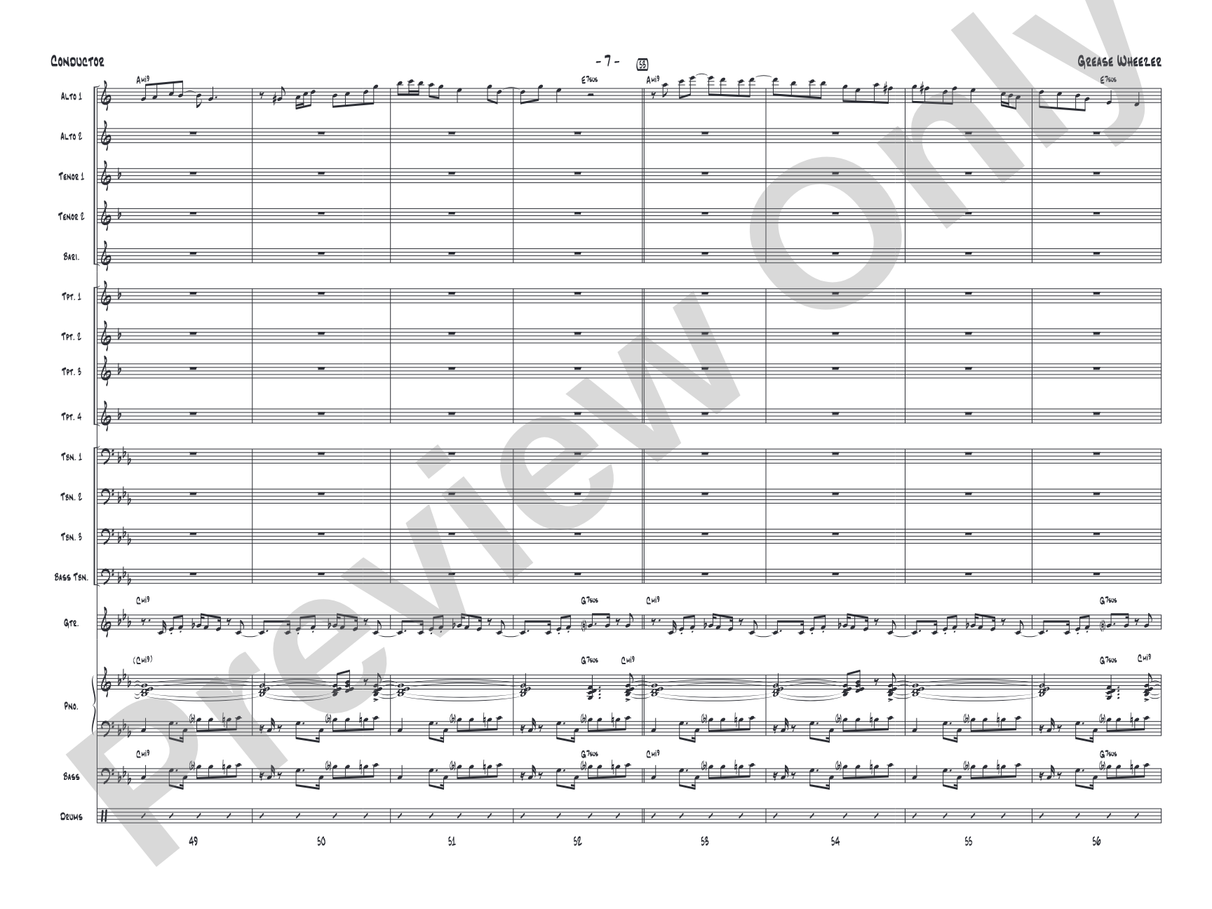 Grease Wheezer: Jazz Ensemble Conductor Score & Parts
