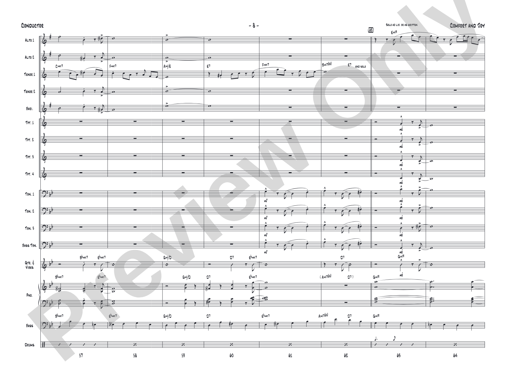 Comfort and Joy: Jazz Ensemble Conductor Score & Parts