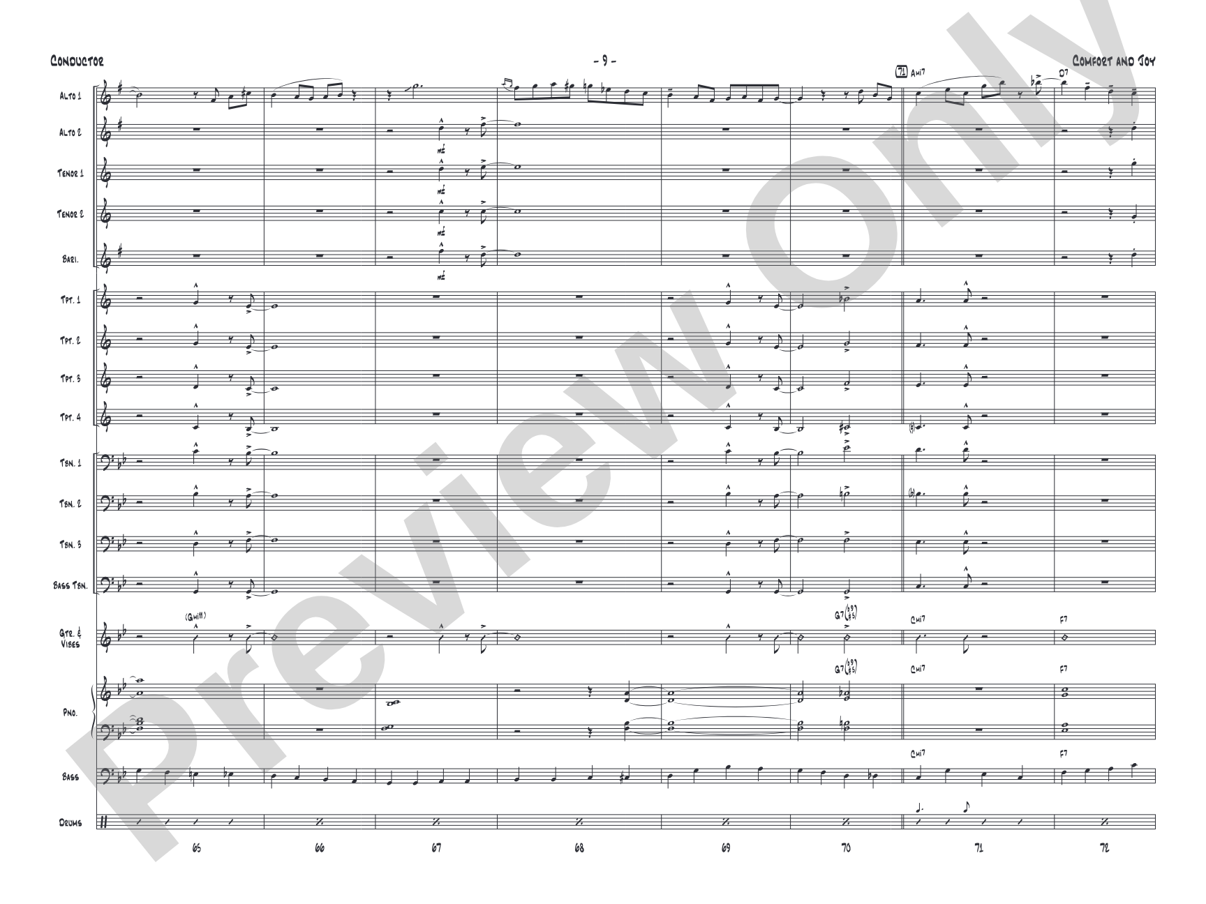 Comfort and Joy: Jazz Ensemble Conductor Score & Parts