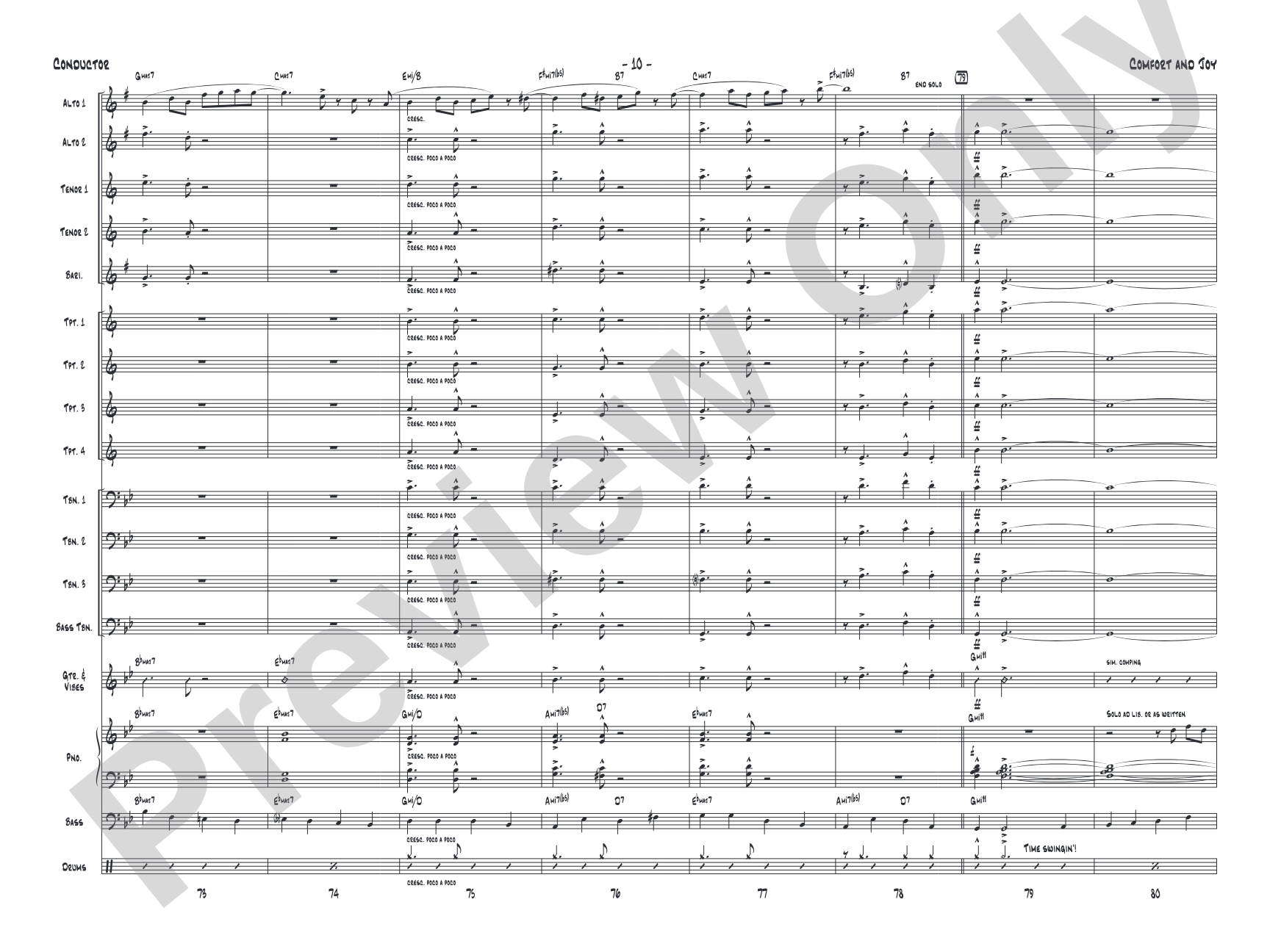 Comfort and Joy: Jazz Ensemble Conductor Score & Parts