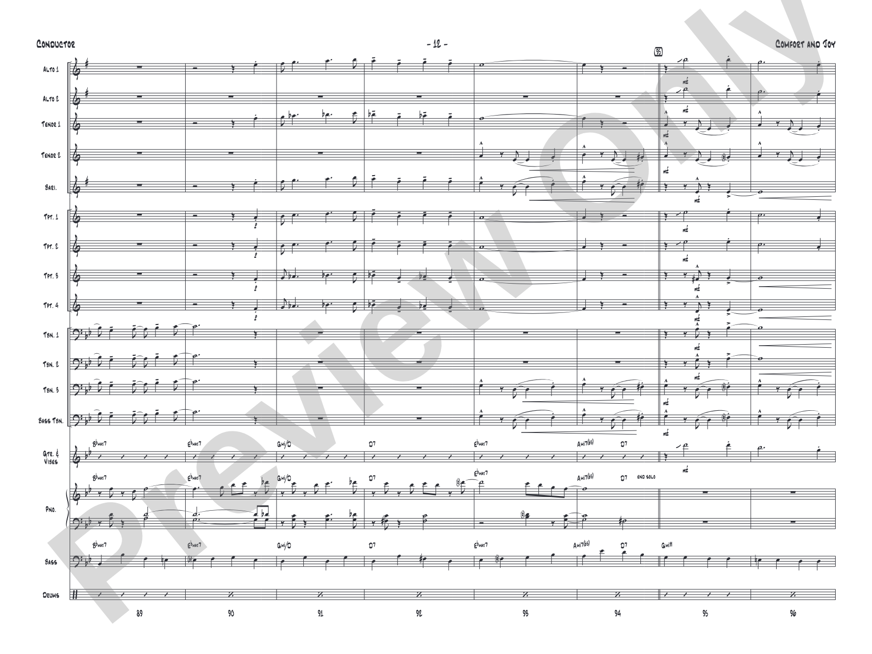 Comfort and Joy: Jazz Ensemble Conductor Score & Parts