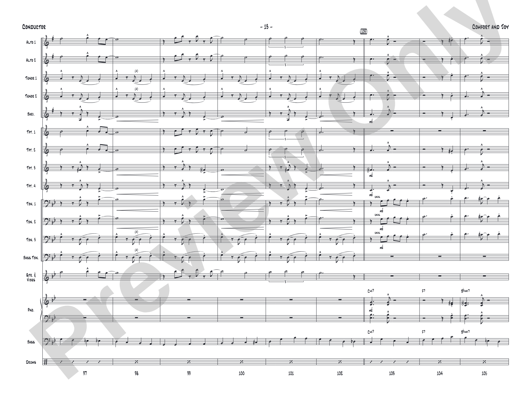 Comfort and Joy: Jazz Ensemble Conductor Score & Parts